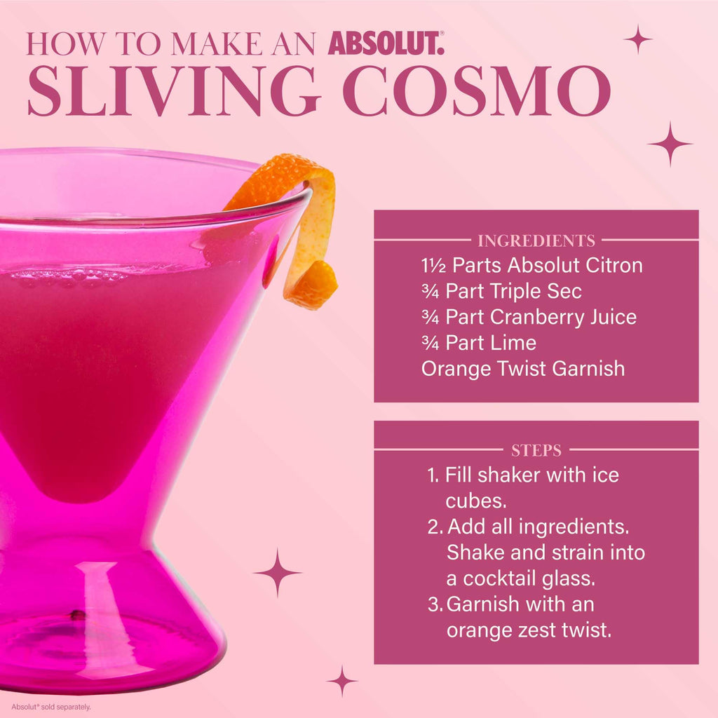 Paris Hilton 2-Piece Martini Glass Set, Double Wall Glass Design, Iridescent with Glitter Hearts - 207mL 7-Ounce