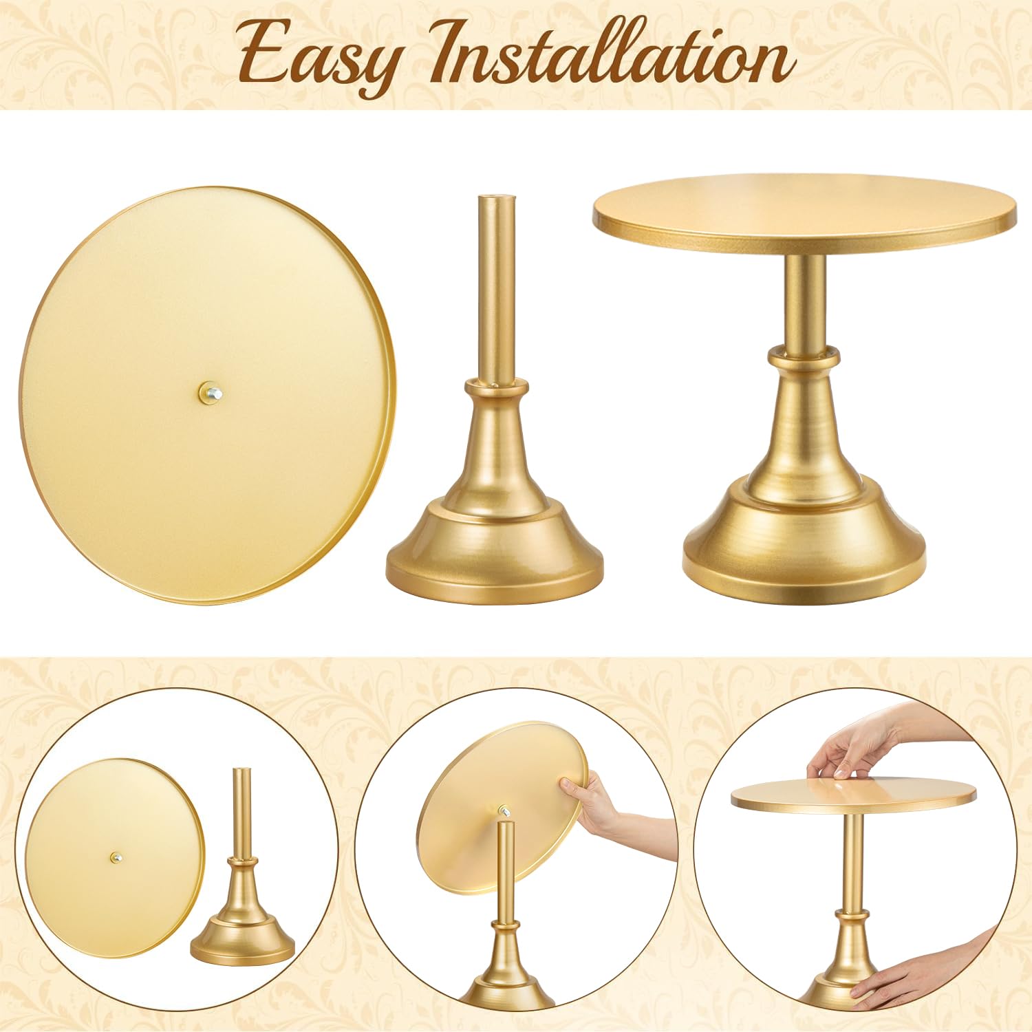 Cake Stand, Cake Stand Set Disc Diameter 8" 10" 12", Perfect Dessert Table Display Set, 3 Pcs