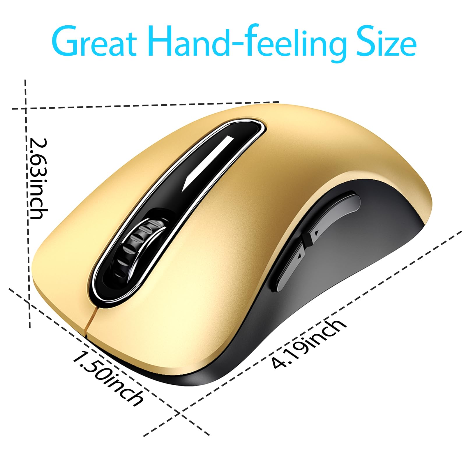 Portable Computer Wireless Mouse for Laptop, PC, Desktop, MacBook, 5 Buttons