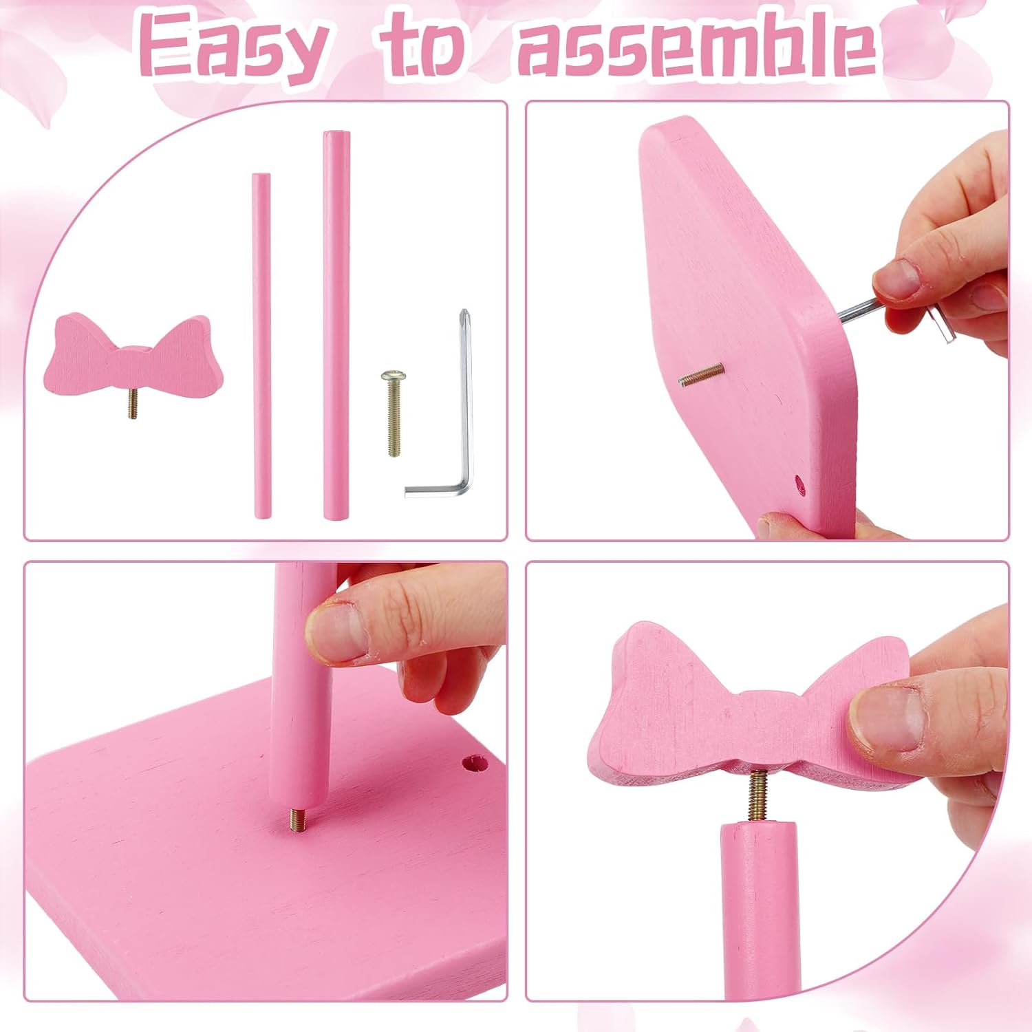 Pink Bow Paper Towel Holder Coquettish Cute Bow Wooden Paper Towel Holder Decor