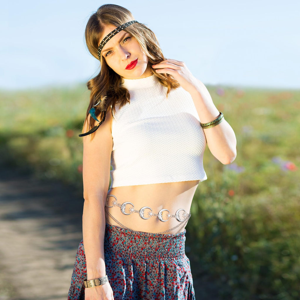 Multi-Layer Chain Belt â€?5-Piece Hip Hop Metal Wallet Chains for Jeans & Pants