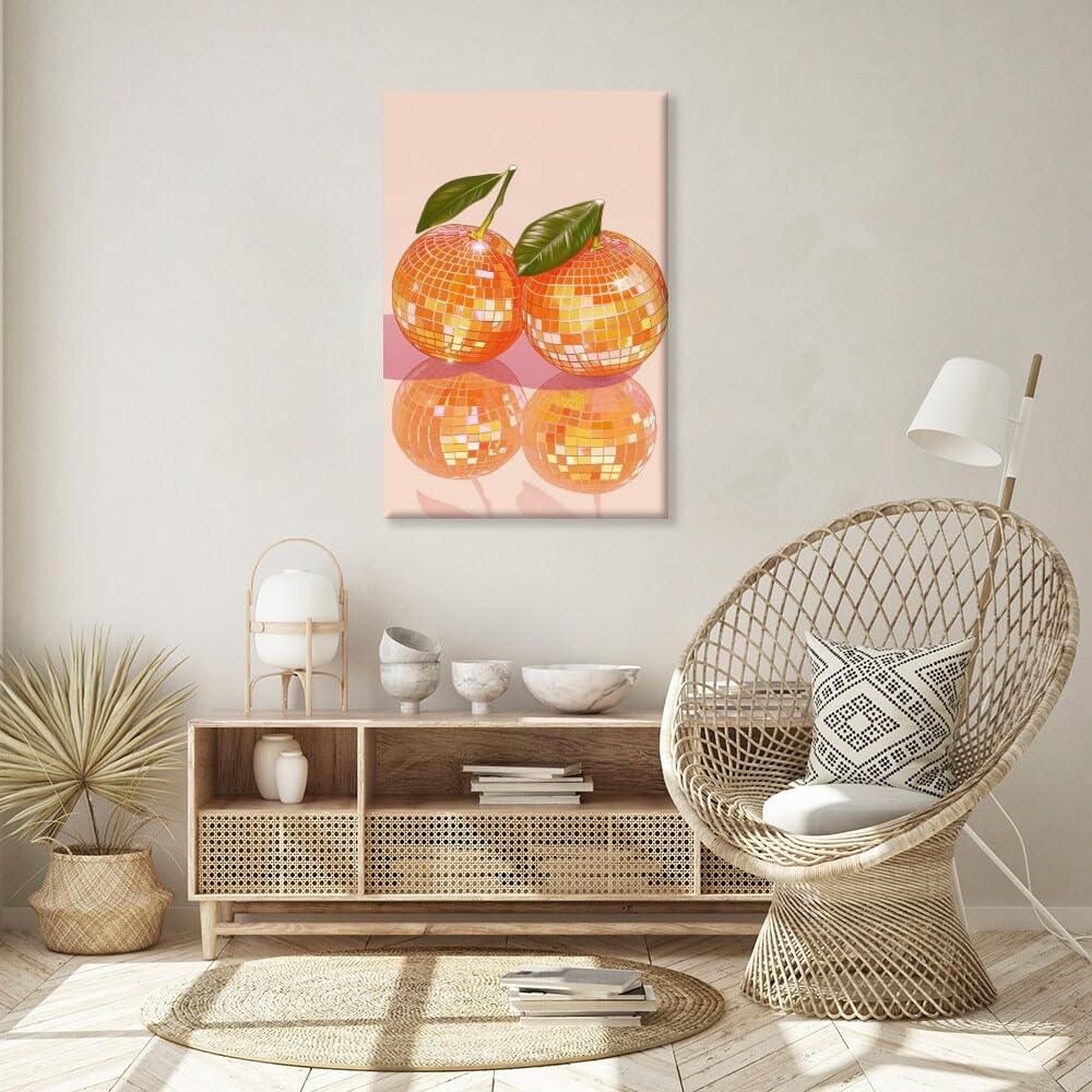 Disco Ball Fruits Canvas Print â€?Trendy Glam Wall Art