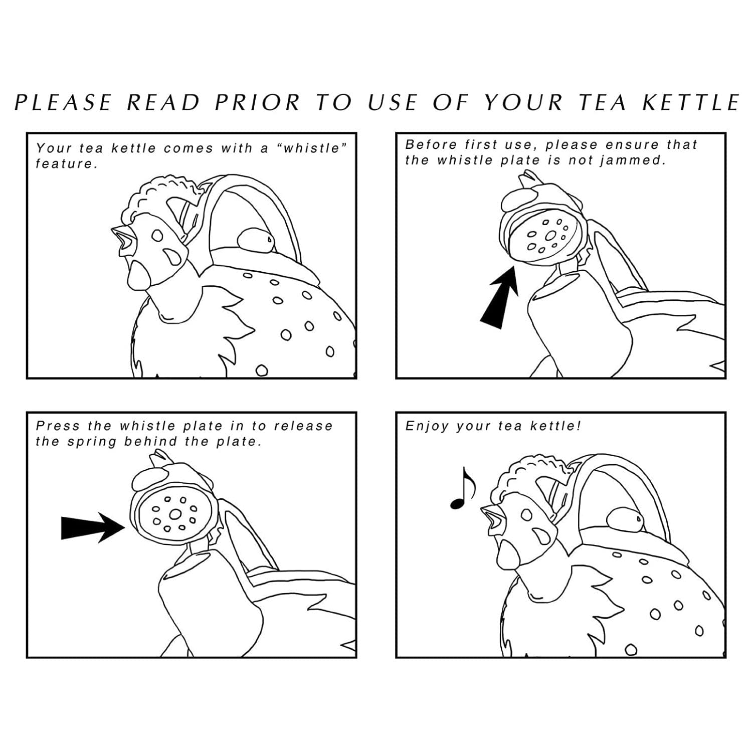 Whistling Tea Kettle for Stove Top Enamel on Steel