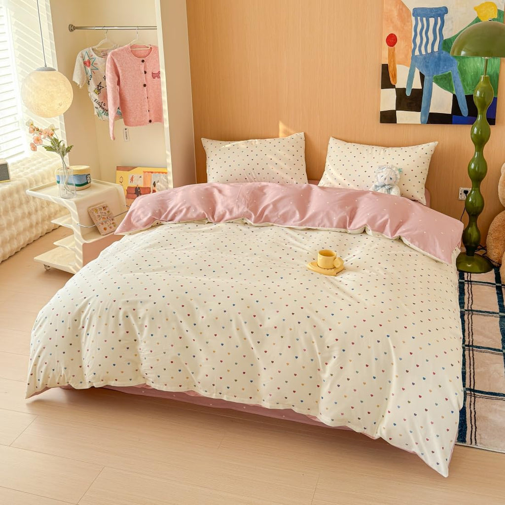 Cute Duvet Cover Sets 100% Cotton Bedding Comforter Cover Full 2 Pillowcases