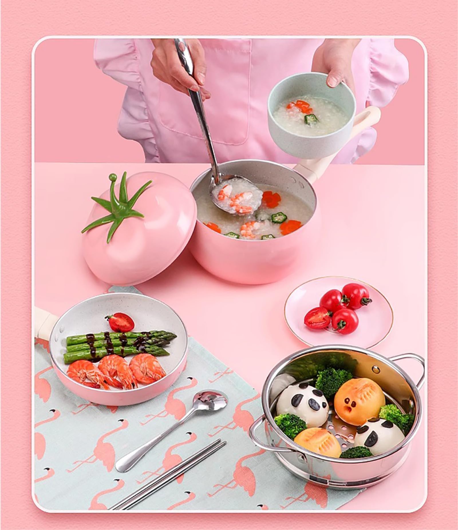 Fruit Tomato Shape Frying Pan Cooking Pot Tomato Shape Cookware Nonstick