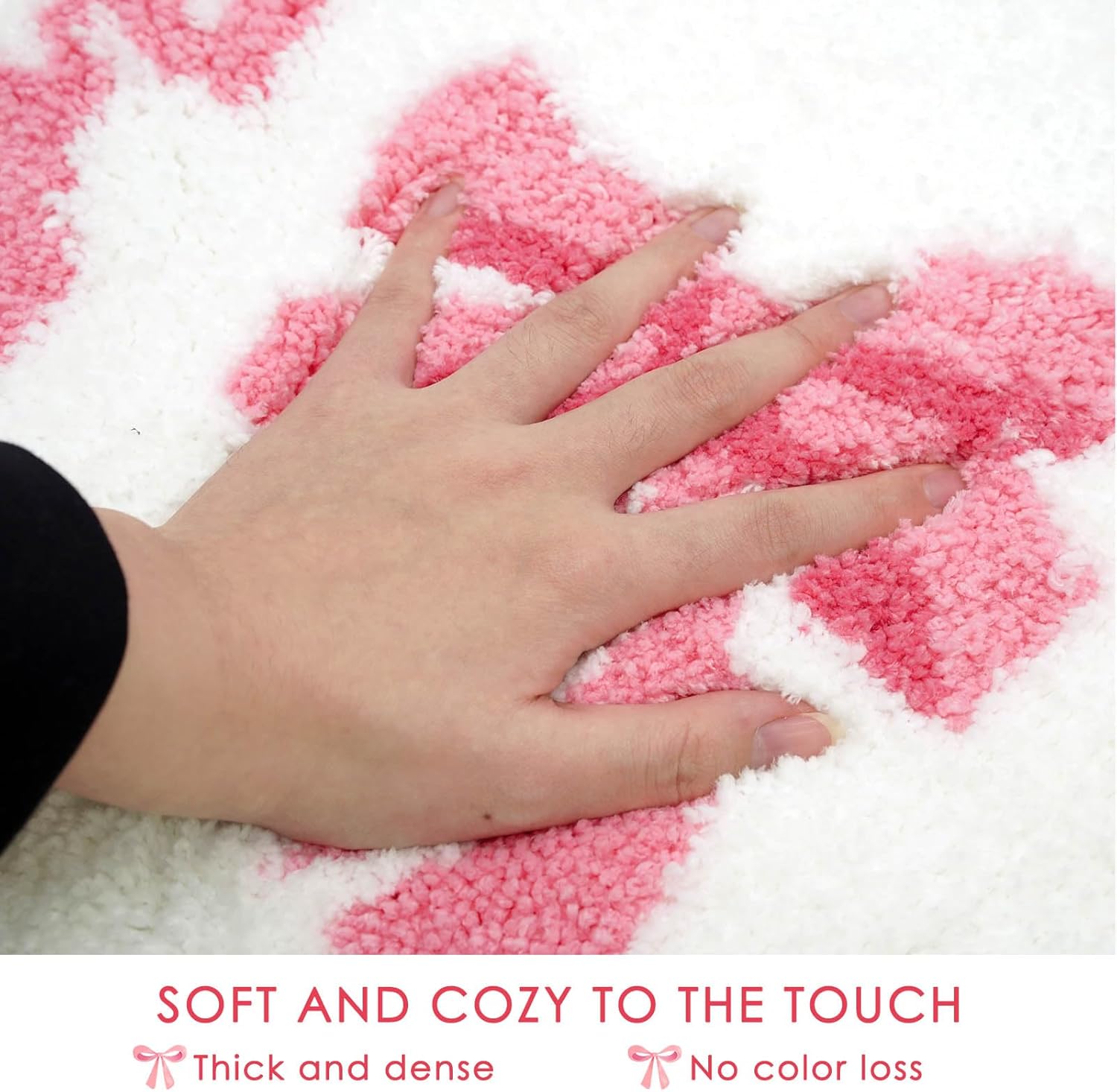 Cute Pink Bow Bathroom Rugs Coquette Bath Mat for Bathroom | Non Slip Absorbent Bow Bath Mat Washable 20x32 inch