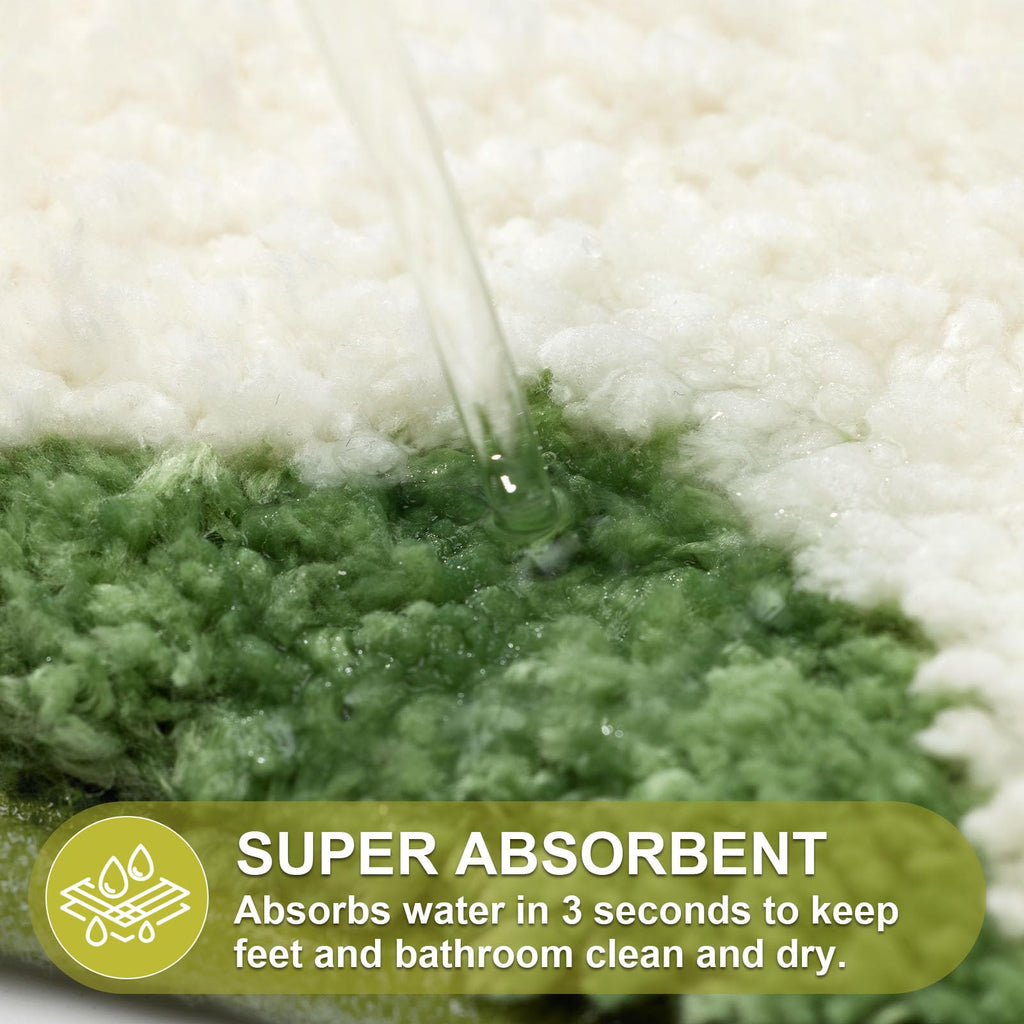 Cute Scalloped Bath Mat, Fun Plush Microfiber Scallop Bathroom Rugs Non Slip Washable Quick Dry Absorbent