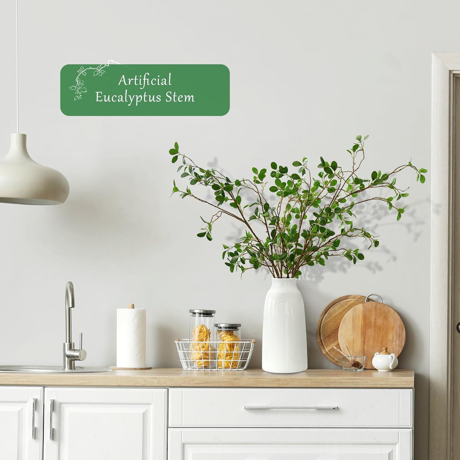 Lucky Artificial Lemon Branches, 4pcs of 27 Inch, Realistic Green Leaves and Yellow Lemon Fruit, Kitchen and Home Decor Plants, Greenery Stems