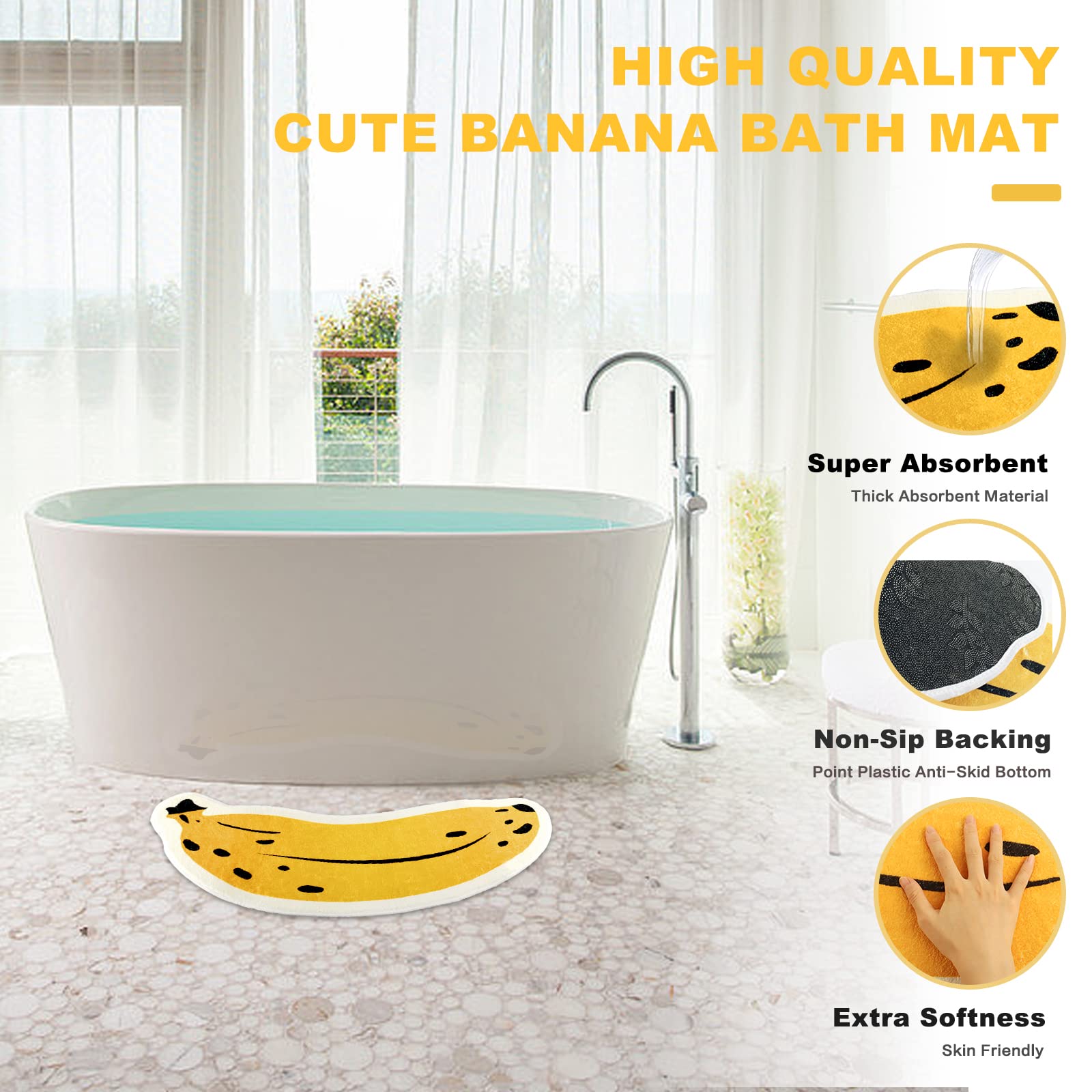 Shaped Rug Fruits Animals Bath Mat Area Rug Non-Slip Bathroom Door Mat for Bedroom Bathroom Kitchen Cartoon Area Rug for Bathroom Soft Bathmat Home Decor