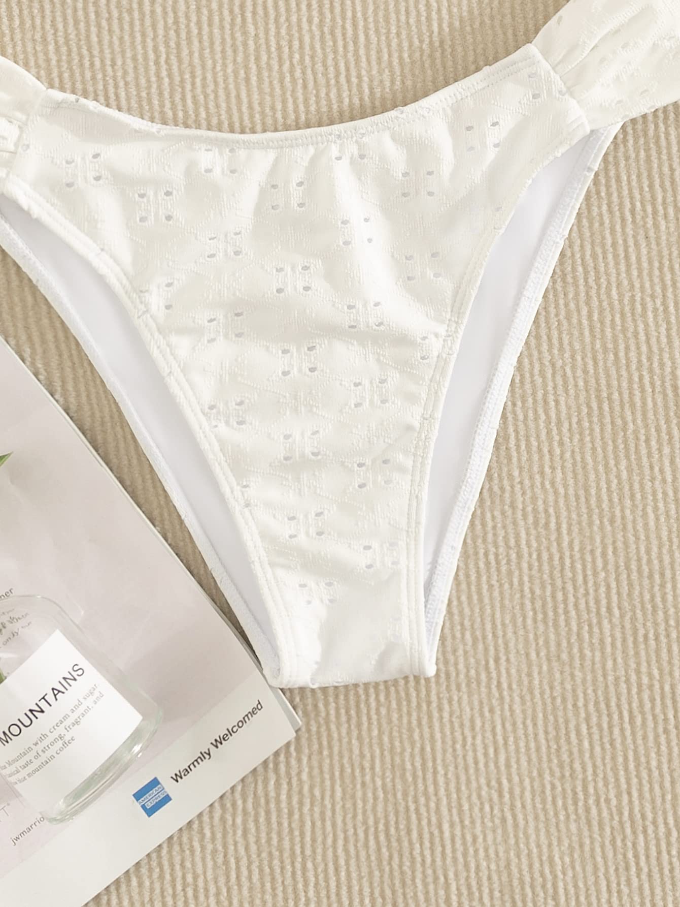 Women's 2 Piece Bathing Suit Ruffle Hem Bandeau Tie Front Bikini Set