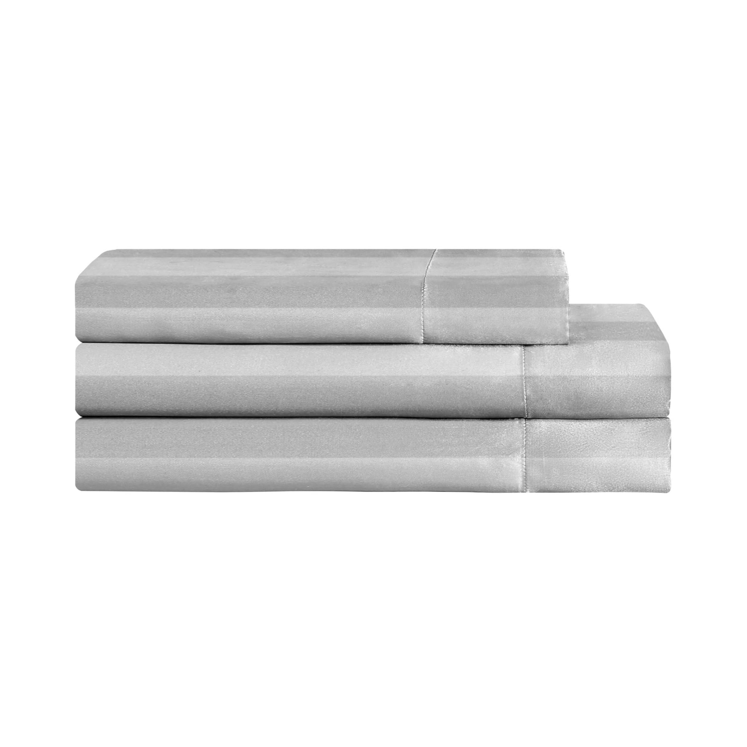 Juicy Couture Silky Satin Damask Sheet Set - Luxury Smooth Satin Striped Sheets