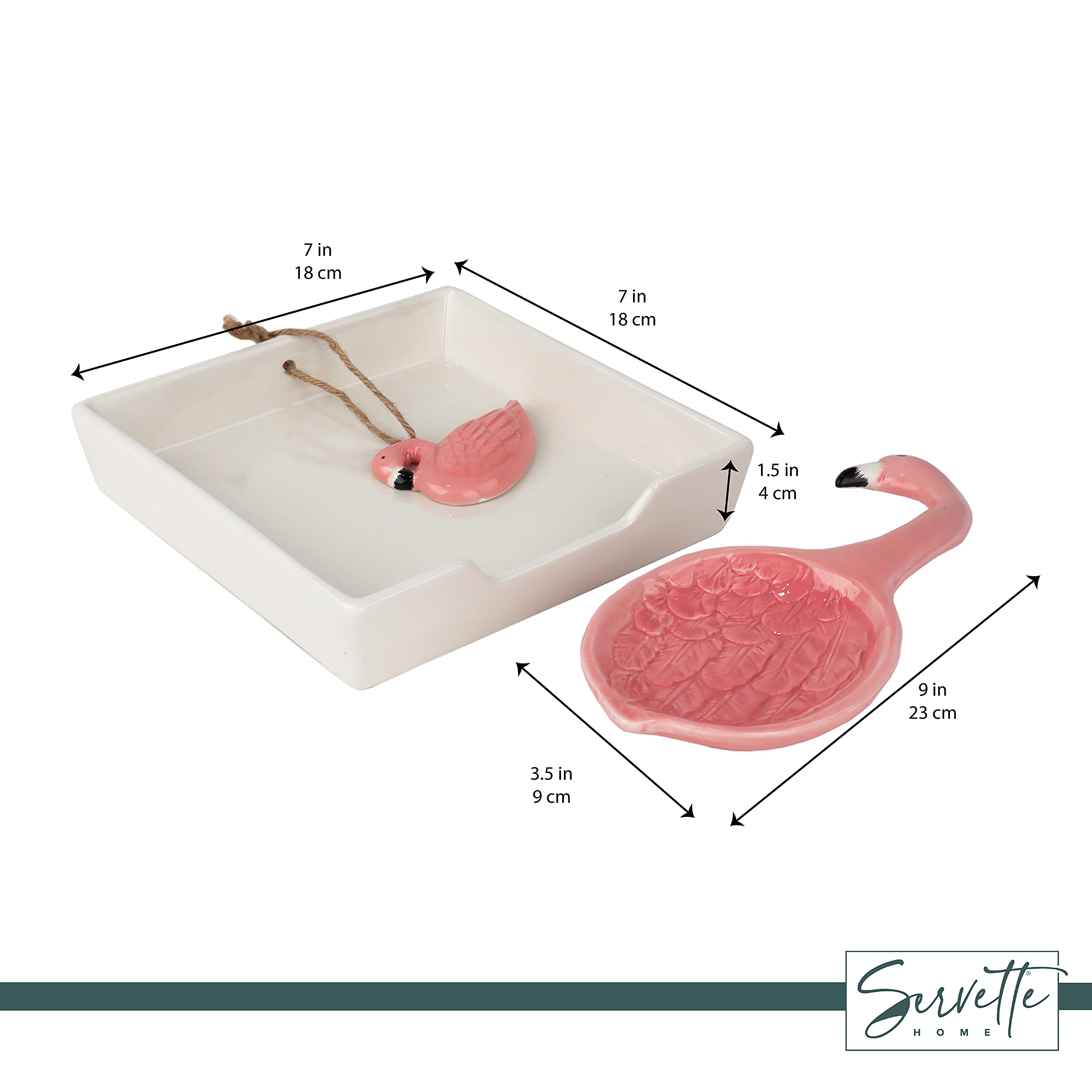 Pink Flamingo Spoon Rests for Kitchen - Set of 2