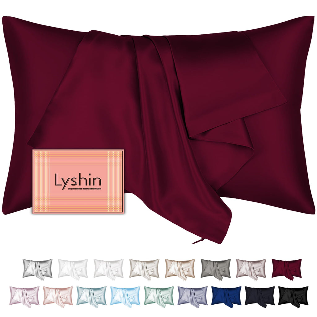 Silk Pillow Cases with Hidden Zipper, Ultra Smooth and Soft Breathable Cooling Silk Satin Pillowcase