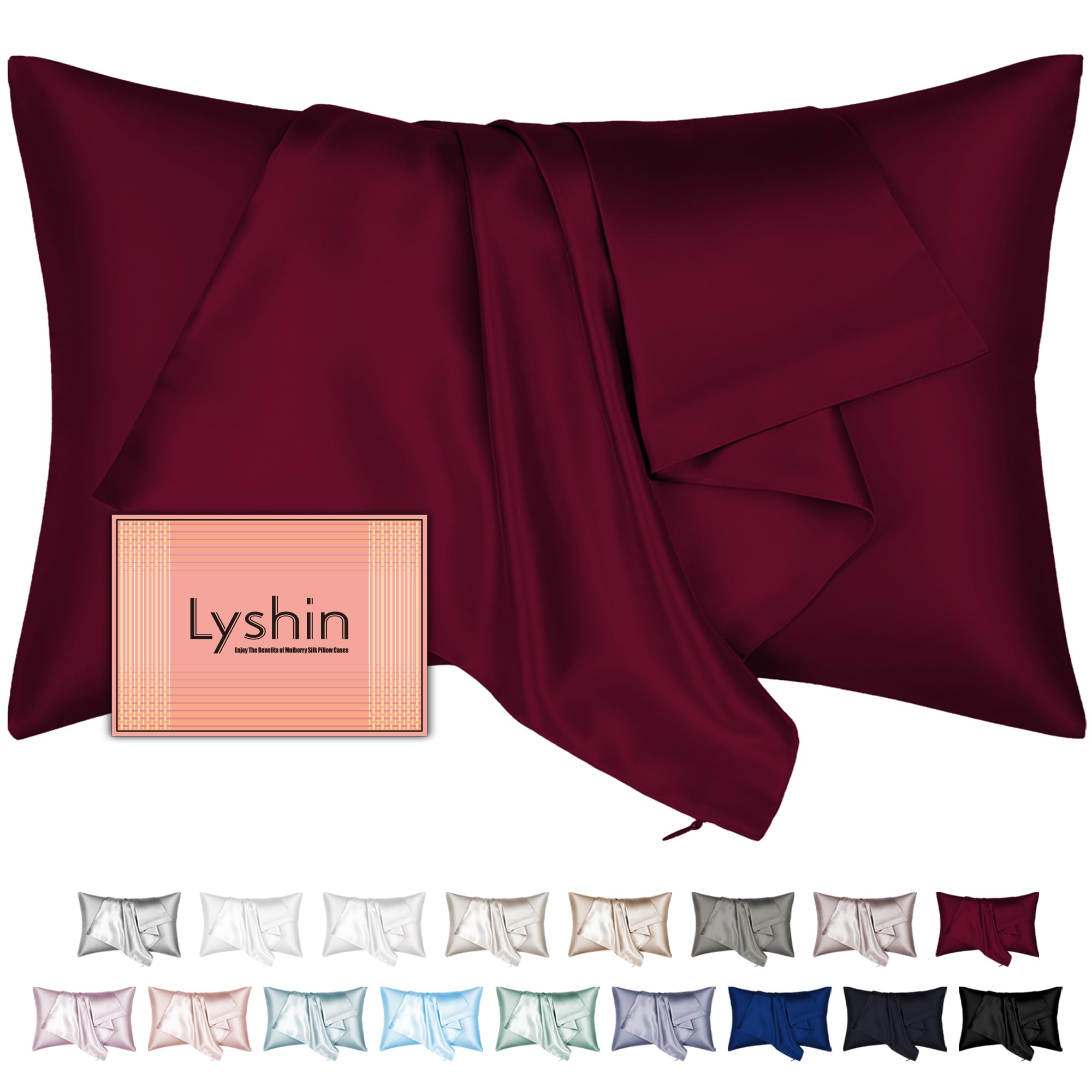 Silk Pillow Cases with Hidden Zipper, Ultra Smooth and Soft Breathable Cooling Silk Satin Pillowcase