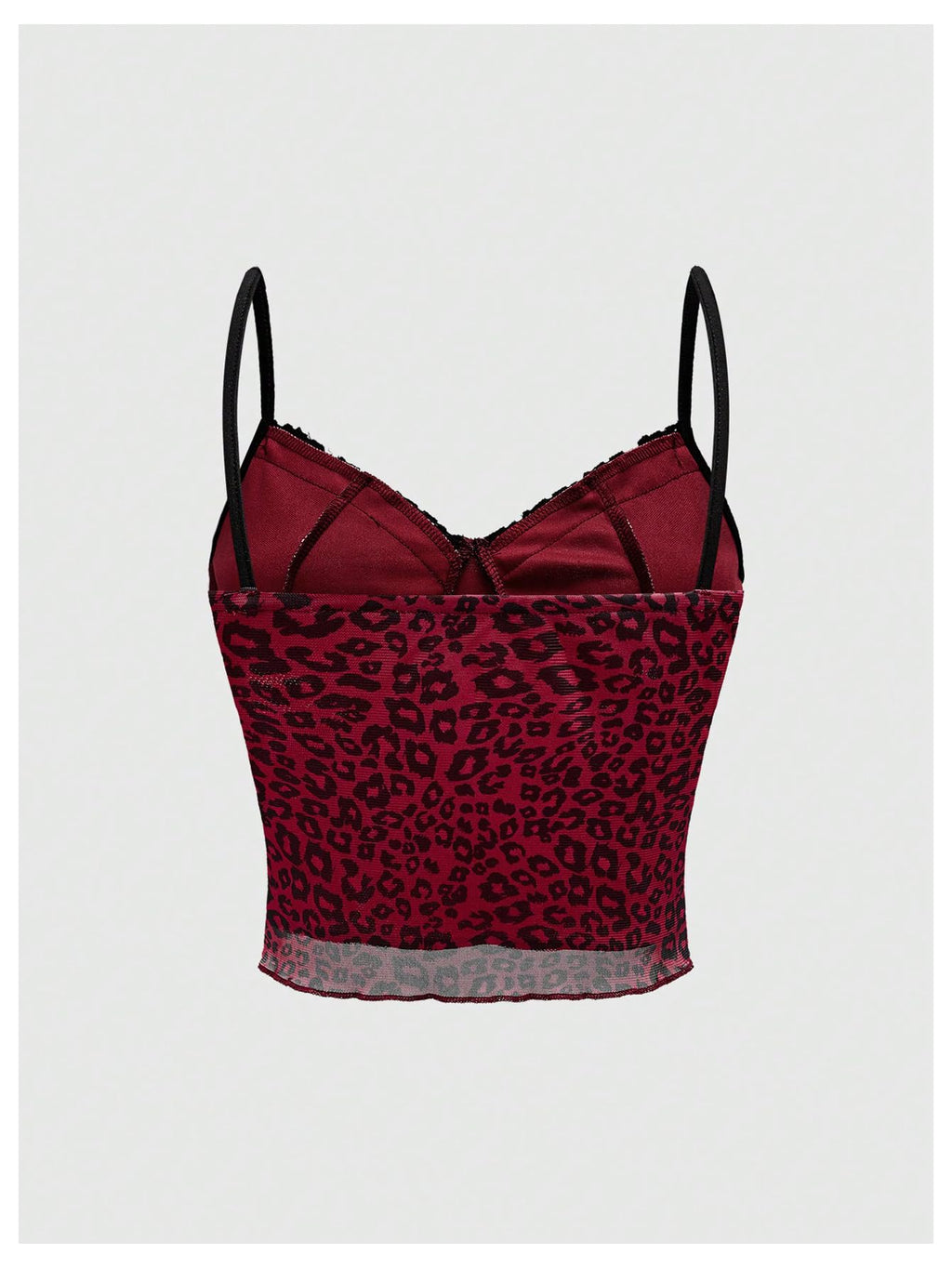 Women's Y2k Lace Trim Leopard Print Camisole Tops Sleeveless Spaghetti Strap Cheetah Crop Tank Top