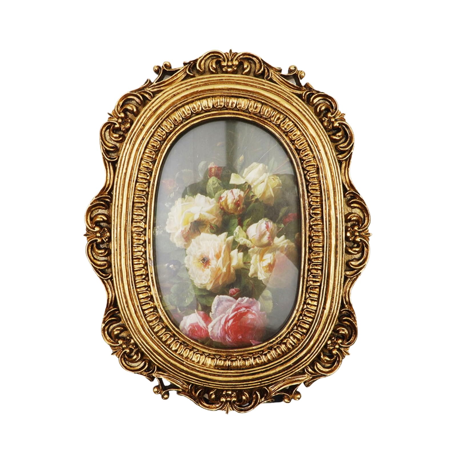 Vintage Picture Frame with Glass Front, Home Decor for Wall Hanging or Tabletop Display