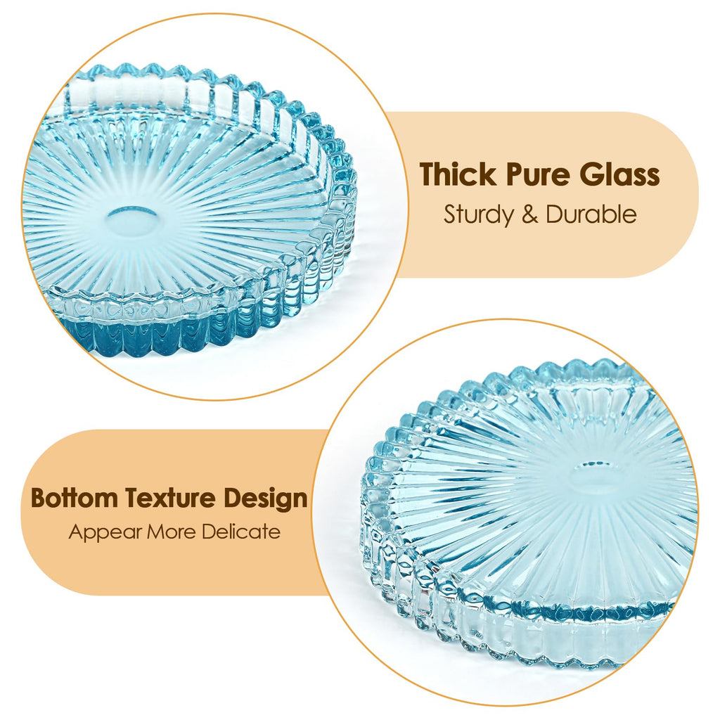 Modern Clear Coaster Set of 8- Glass Coasters for Drinks Crystal Coasters Round Cup Coasters