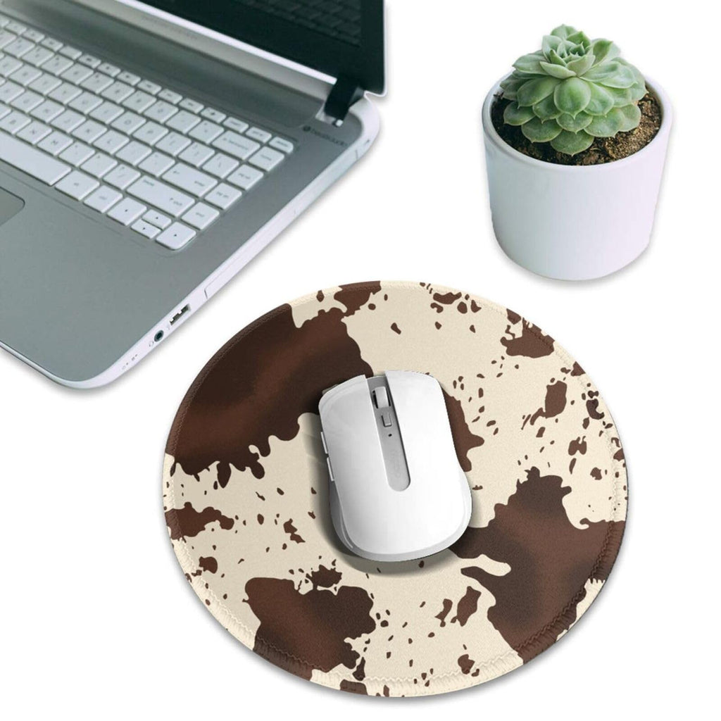 Round Mouse Pad Desk Top - Stitched Edges 8 X 8 Inch