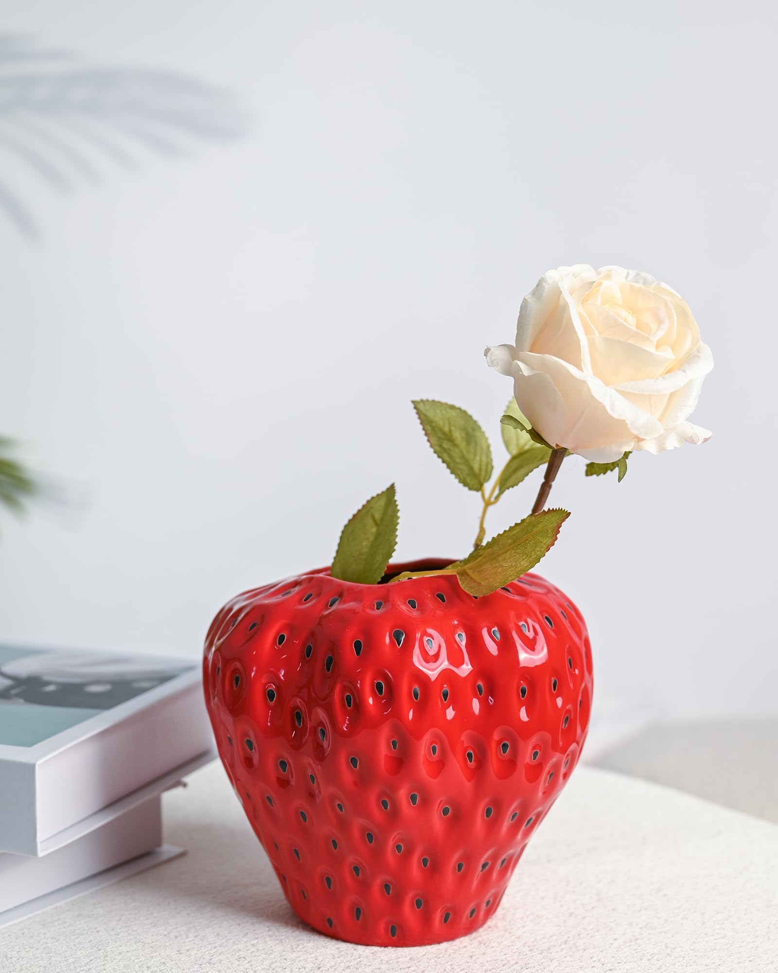 Strawberry Ceramic Flower Vases for Colorful Girly Home Decor