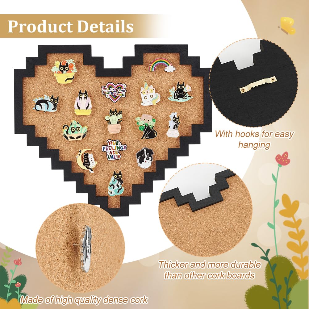 Pin Board Cork Board Bulletin Display Board, Thick Wall Mounted Cork Board Decor