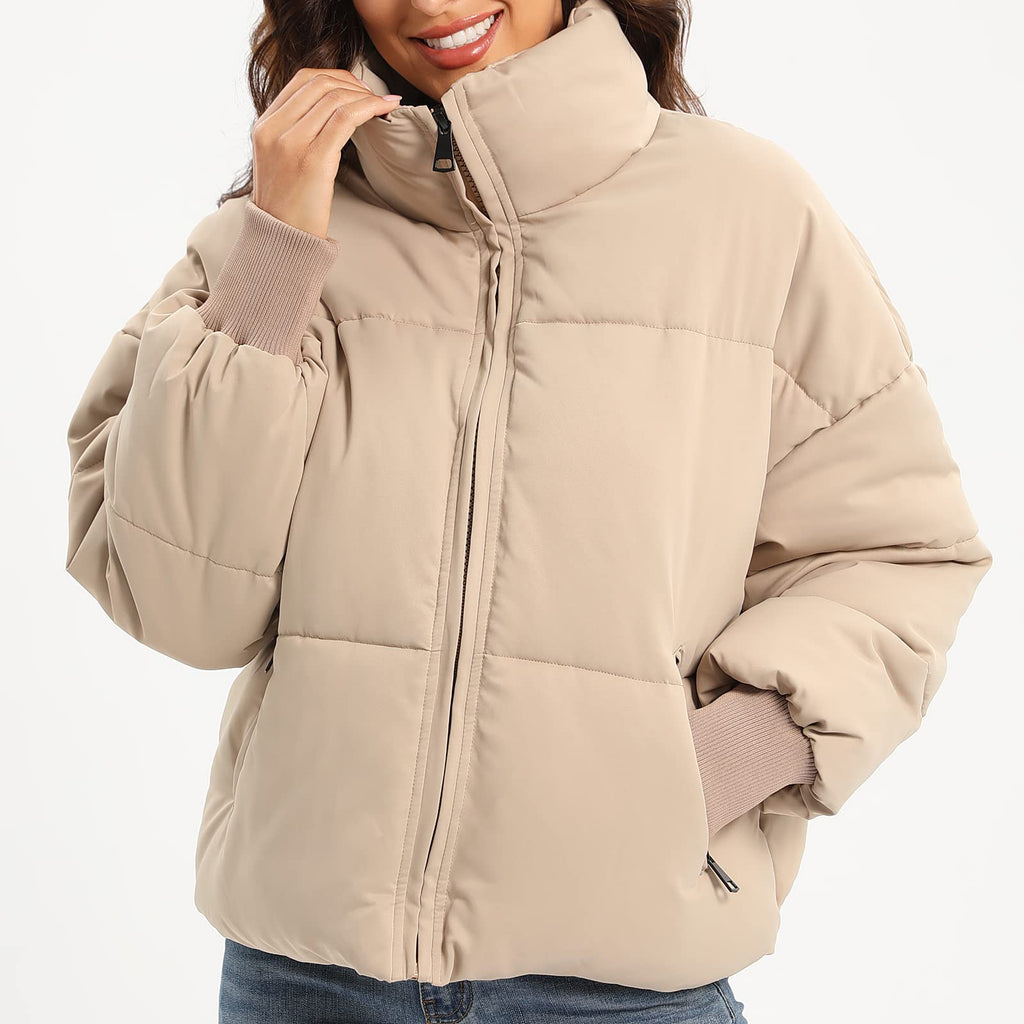 Women's Winter Baggy Zip Puffer jackets Short Down Jacket Coat