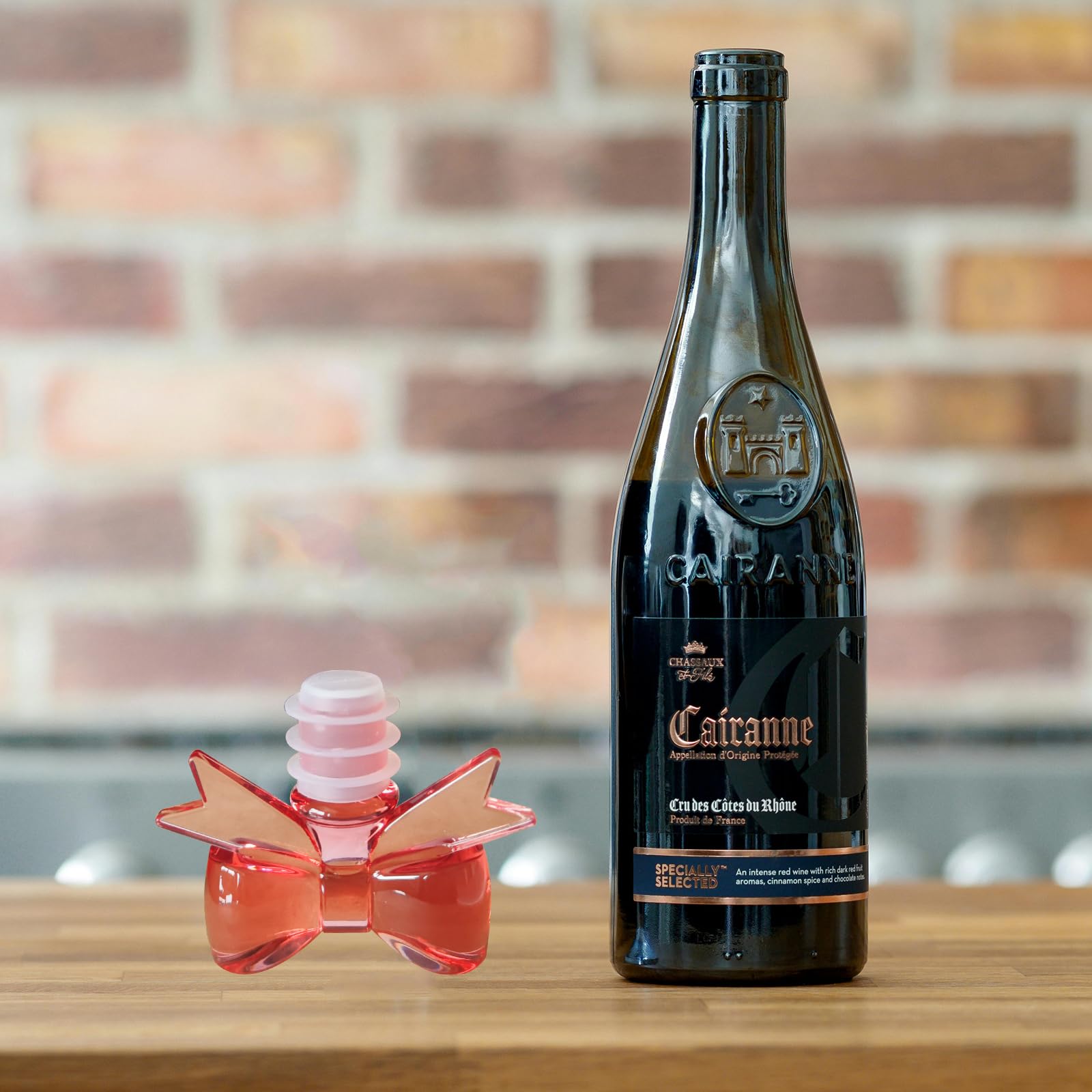 Cute Bowknot Wine Bottle Stoppers - Food-Safe Silicone & Acrylic Resin, Leakproof Seal