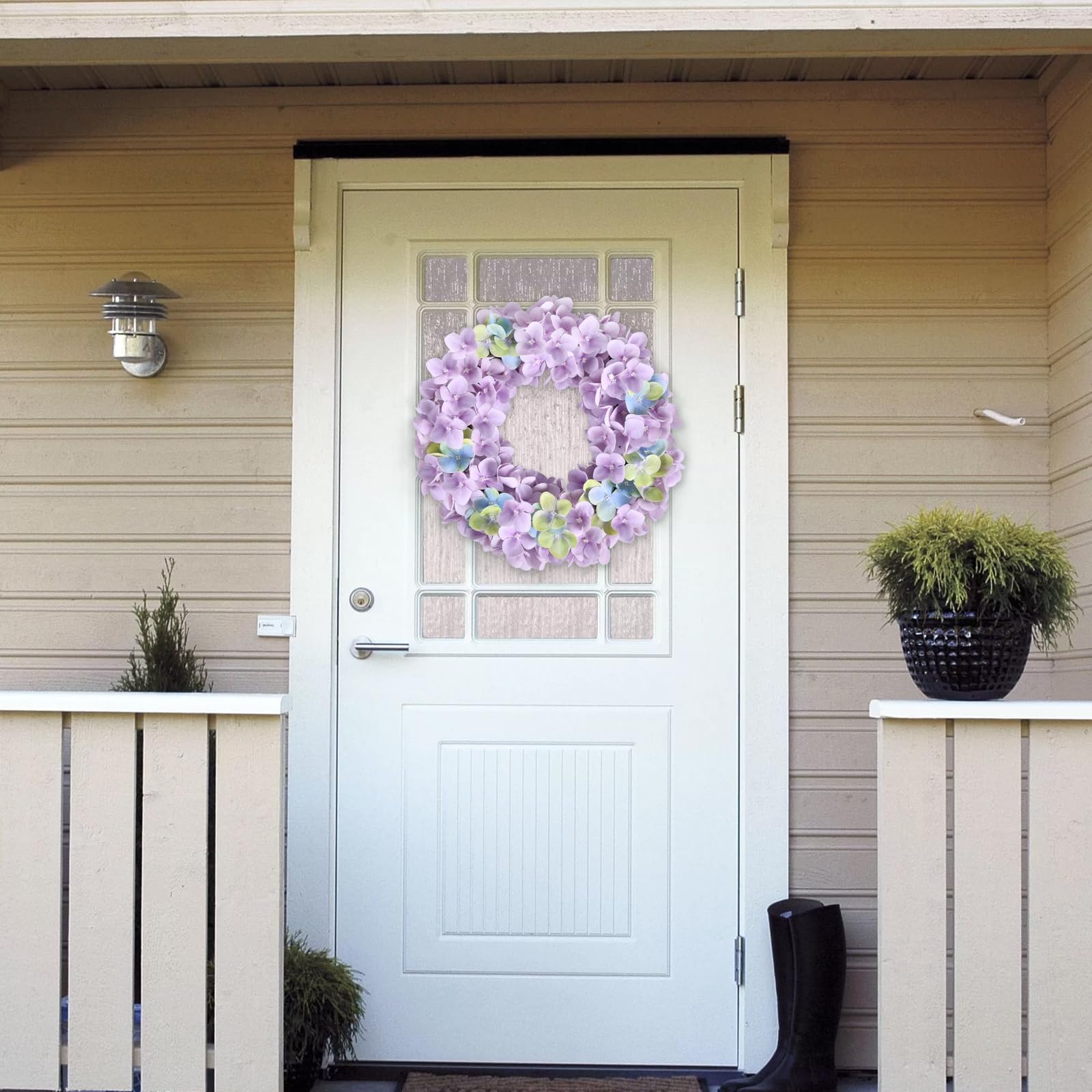 Premium Texture Pink Hydrangea Wreath 16in