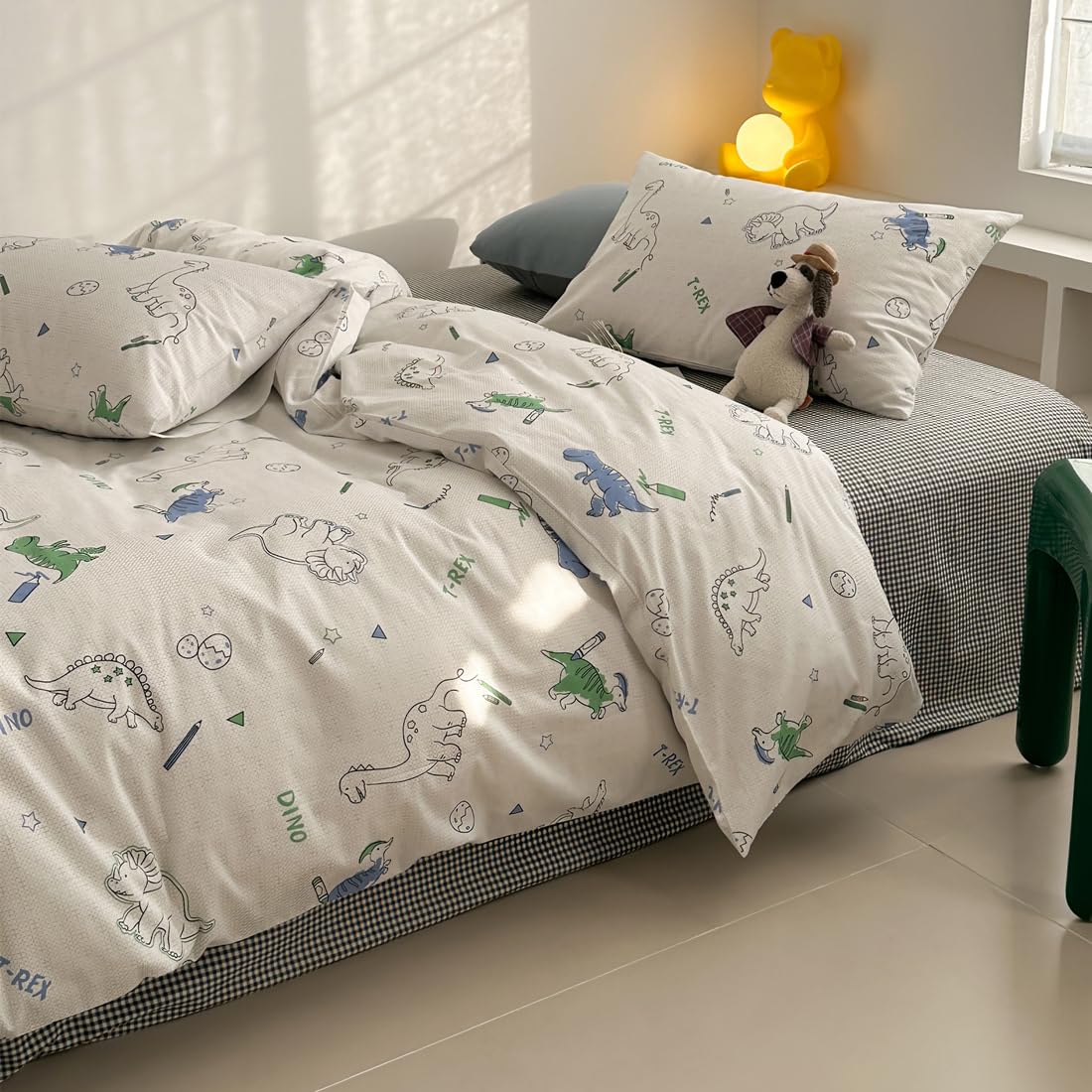 Cute Duvet Cover Sets 100% Cotton Bedding Comforter Cover Full 2 Pillowcases