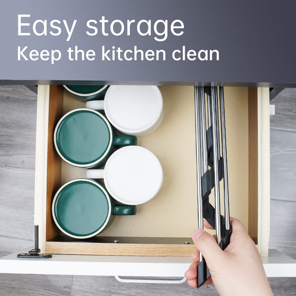 Triangle Foldable Dish Drying Rack, Small Roll-Up - Stainless Steel Over Sink Drainer for Kitchen Sink Corner, Rustproof