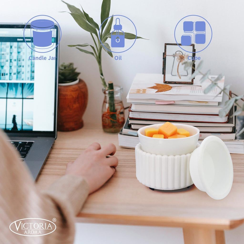 Ceramic Wax Melter 3-in-1 Candle Warmer for Scented Wax - Electric Fragrance Burner