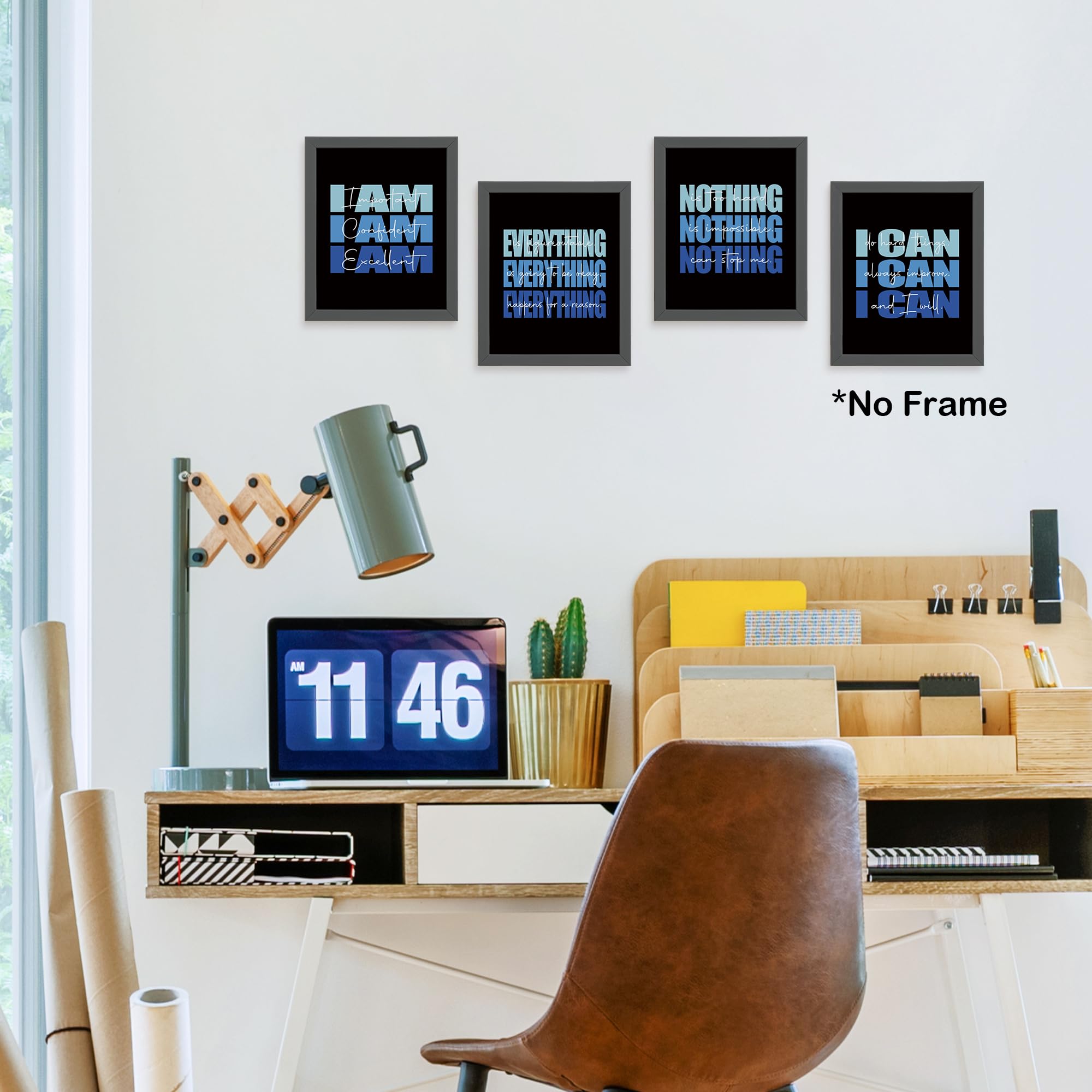 Set of 4 Inspirational Posters â€?Motivational Wall Art for Teen Girls & Women (8x10)