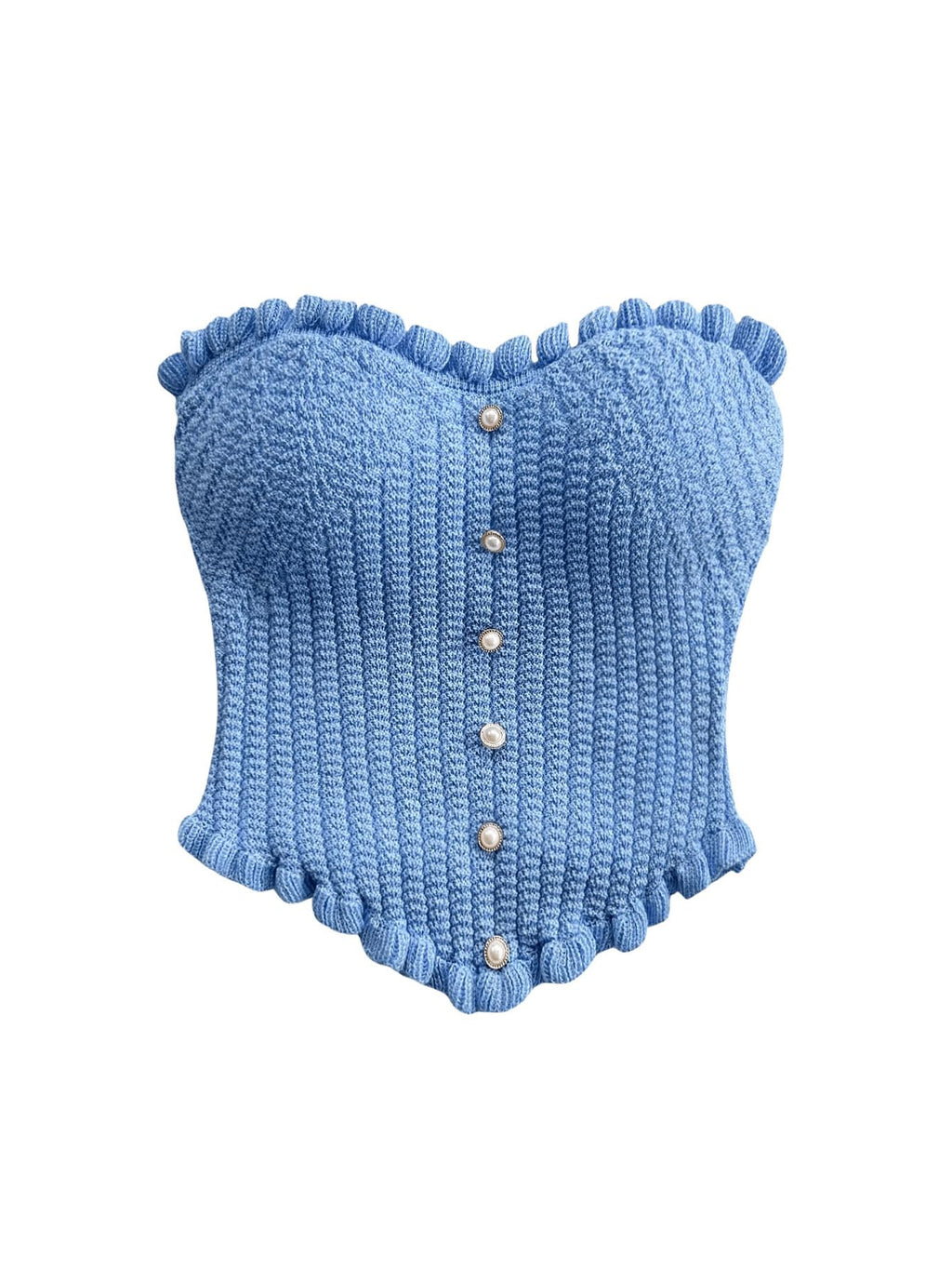 Women's Pearl Strapless Tops Summer Asymmetrical Tube Tops