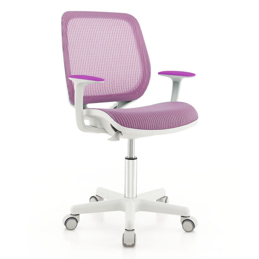 Swivel Mesh Task Chair Height Adjustable Children Study Computer Chair with Armrests, Sit-Brake Casters