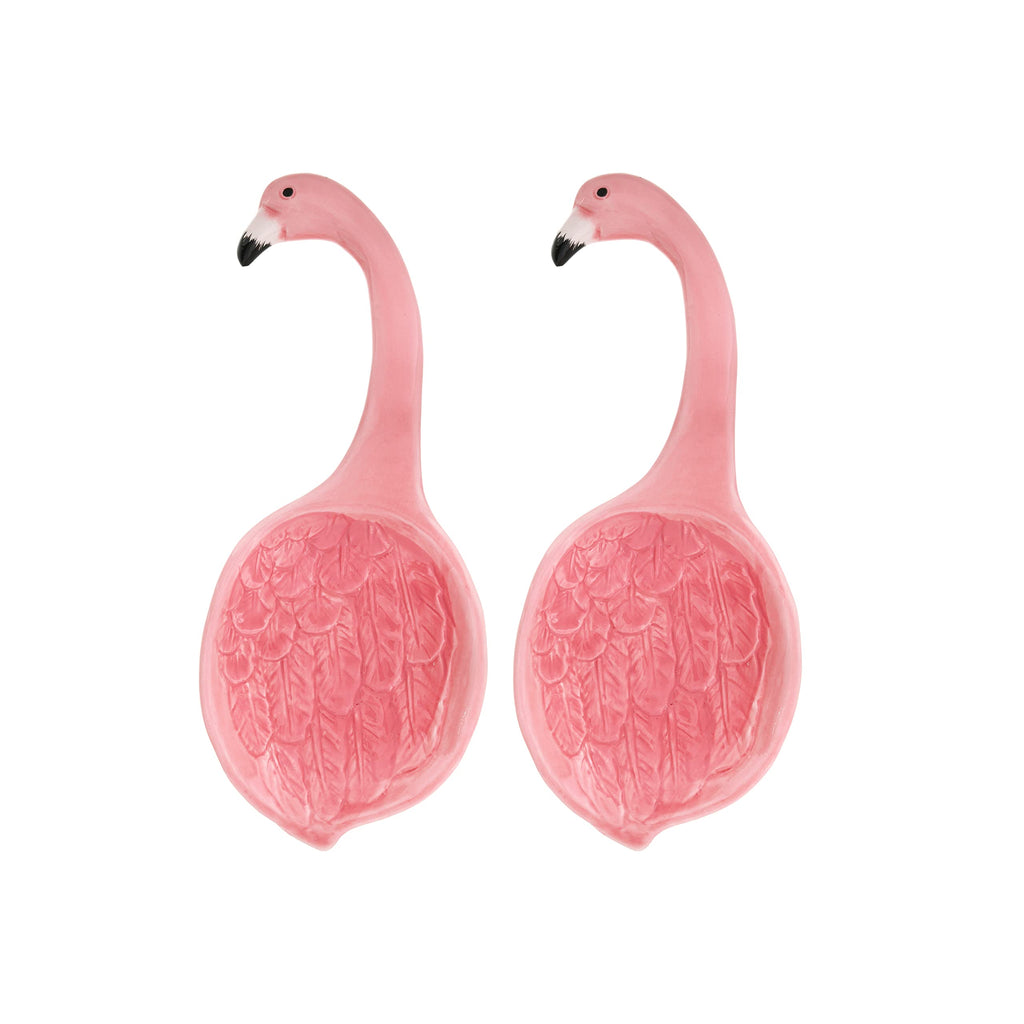 Pink Flamingo Spoon Rests for Kitchen - Set of 2
