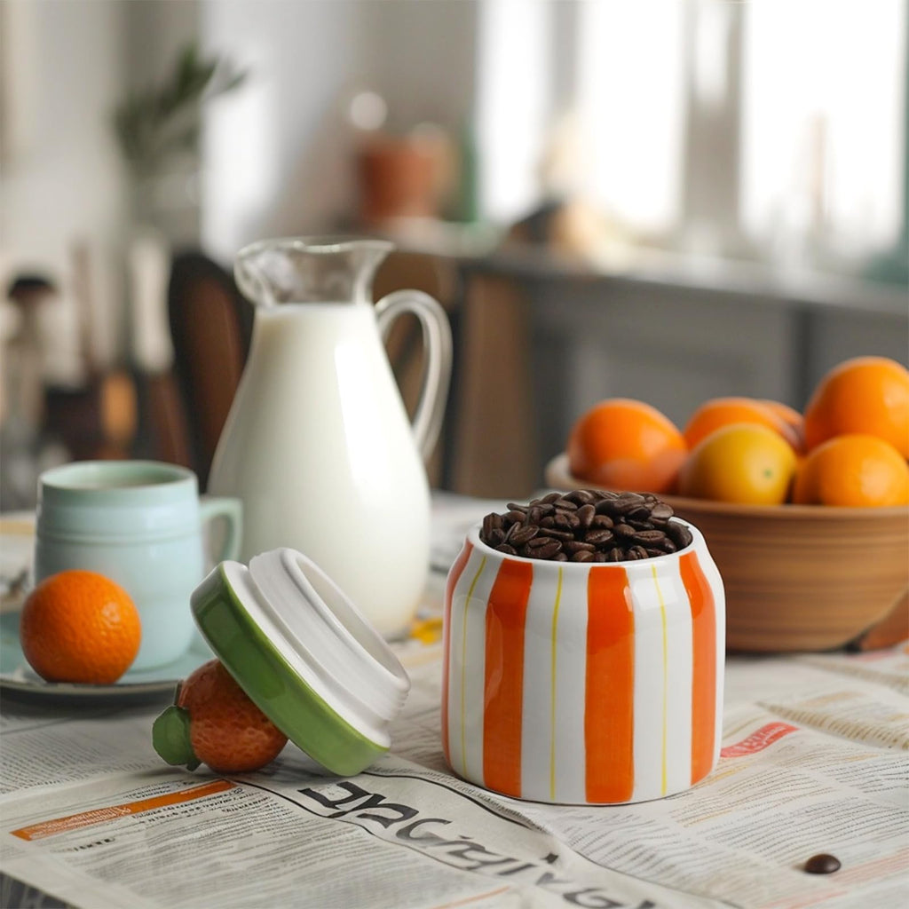 Cookie Jars with Lid Airtight, Hand Painted Ceramic