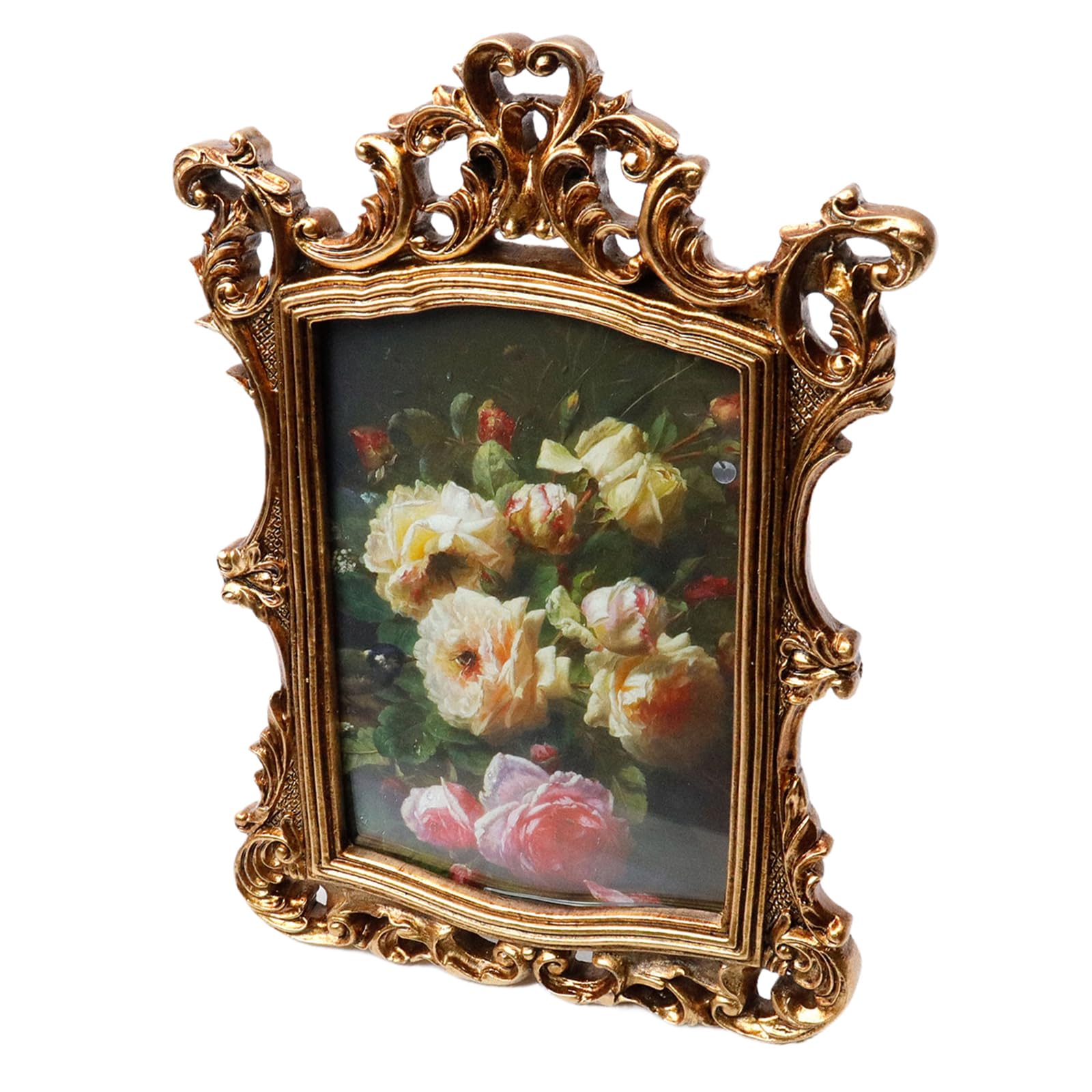 Vintage Picture Frame with Glass Front, Home Decor for Wall Hanging or Tabletop Display