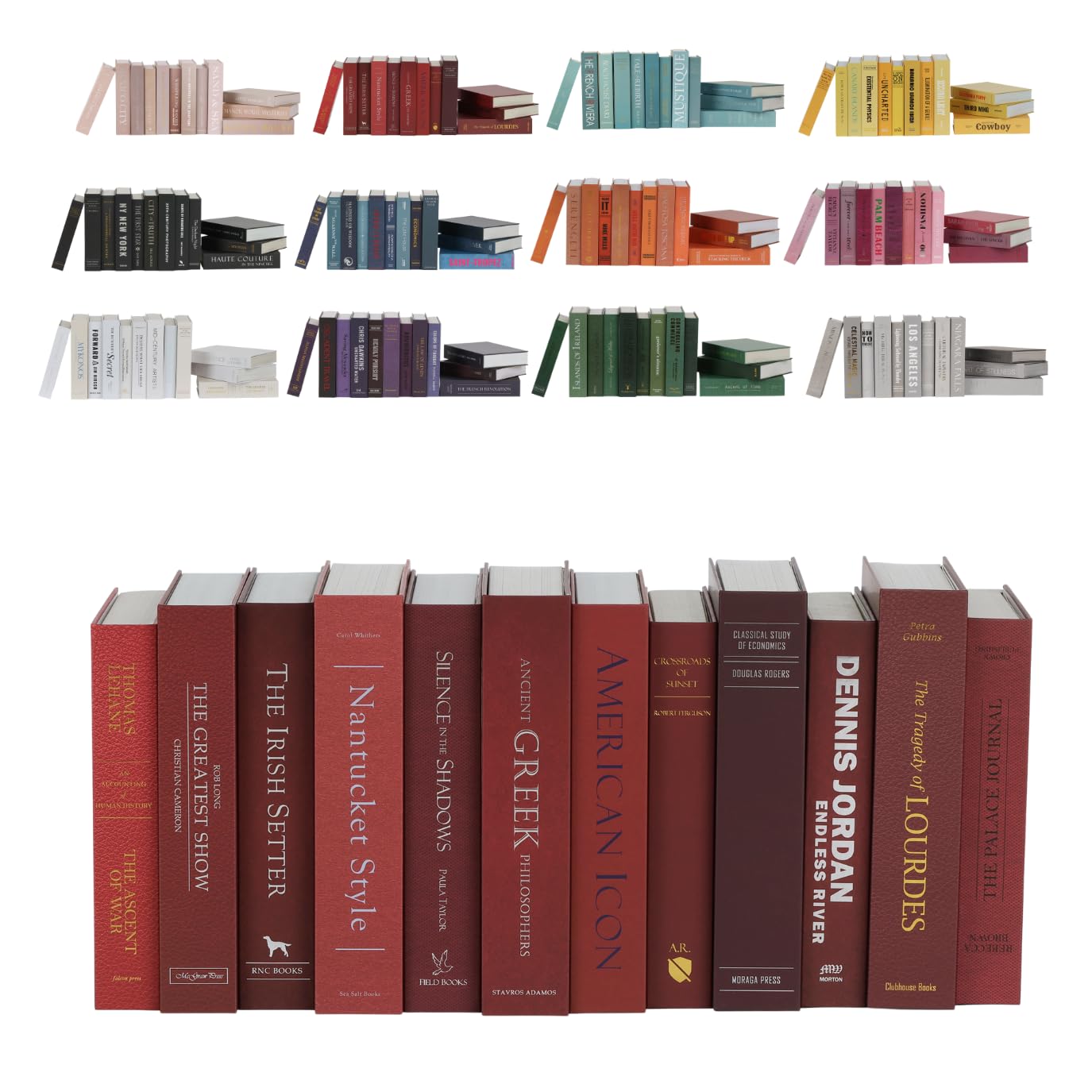 Decorative Faux Books, 12 Fake Books for Bookshelf Decor