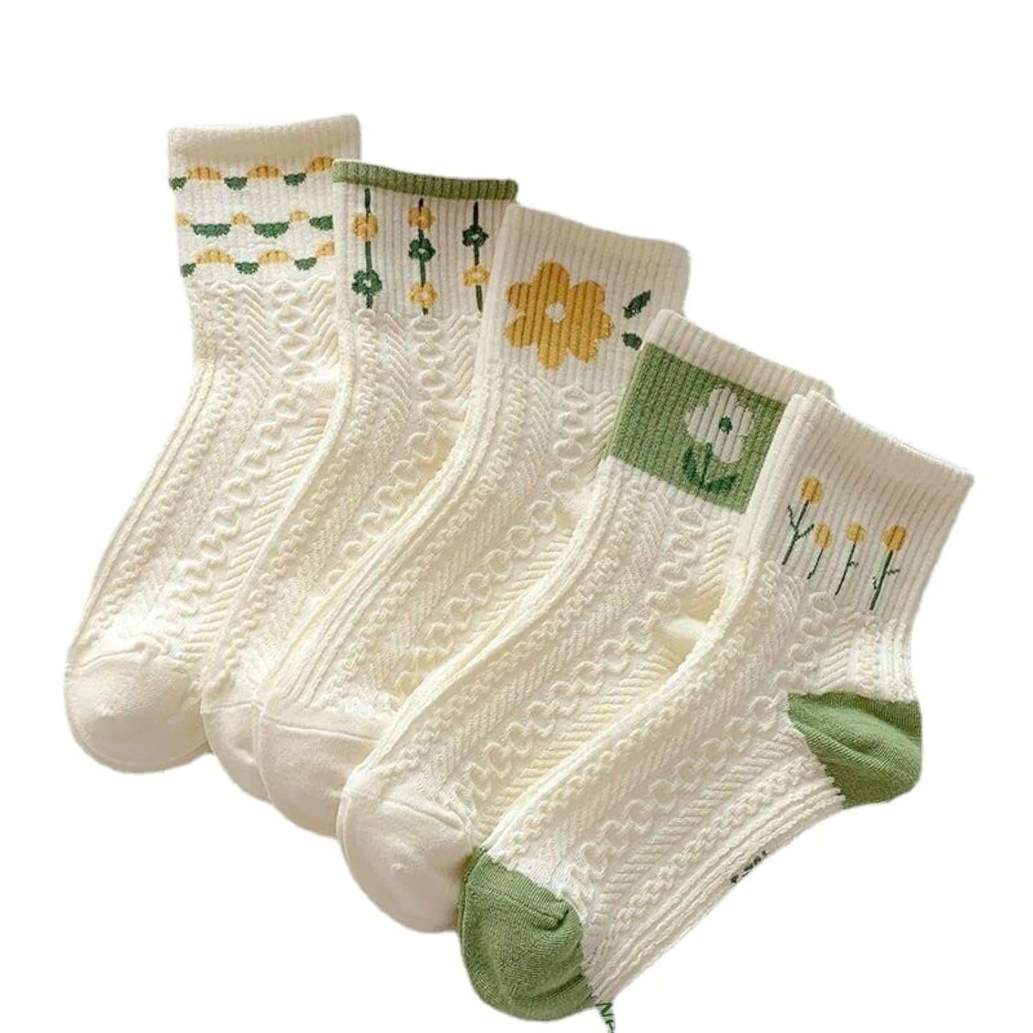 Cute Women's Cottagecore Lace Ruffle Ankle Socks - Cable Knit Cotton Coquette Aesthetic Socks