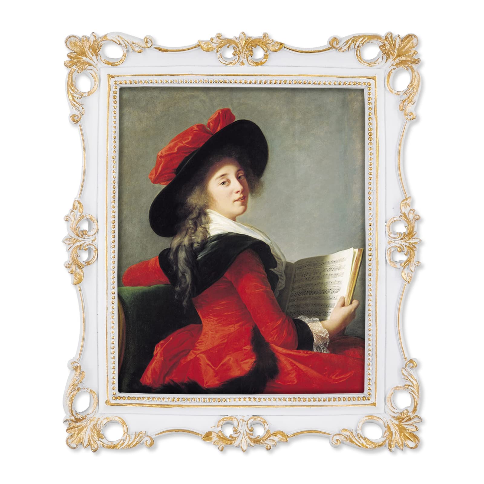 Picture Frame Antique Frame 8x10 Vintage Photo Frames 11 x 4 in with Gold Trim, Wall and Tabletop Picture Frames