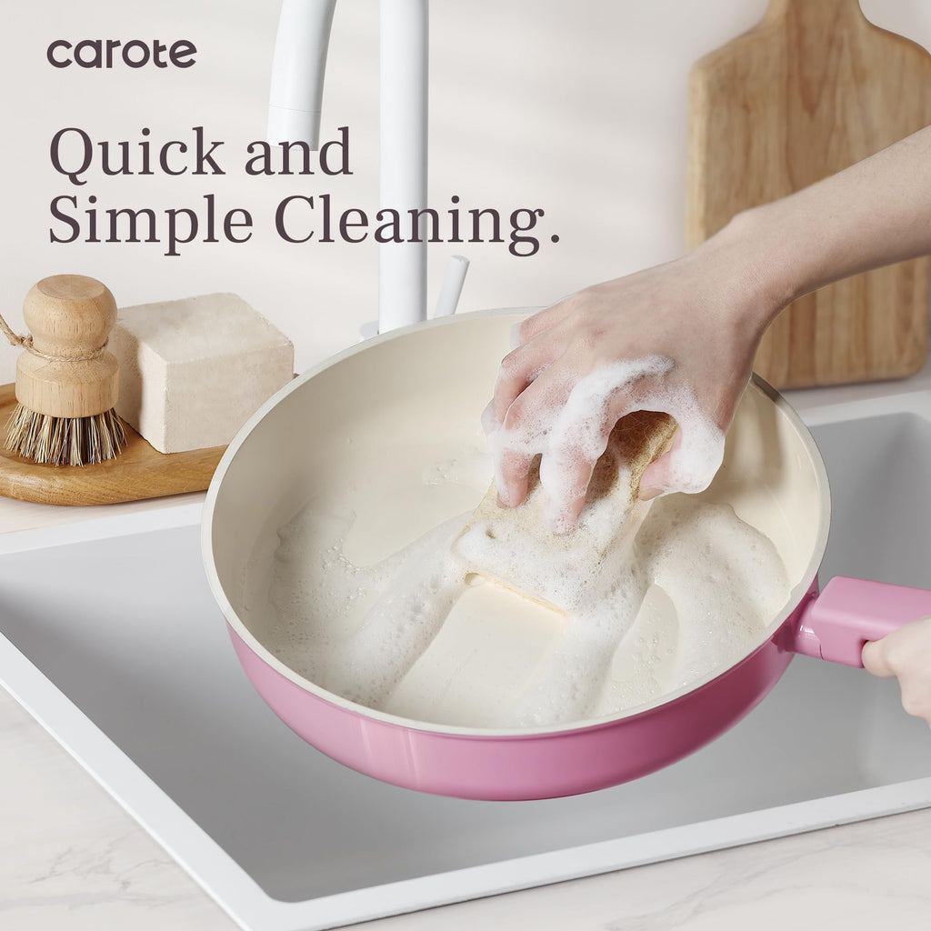 Ceramic Pots and Pans, Nonstick Cookware Set Kitchen Cooking Sets, 14pcs Induction Pot and Pan Non Stick