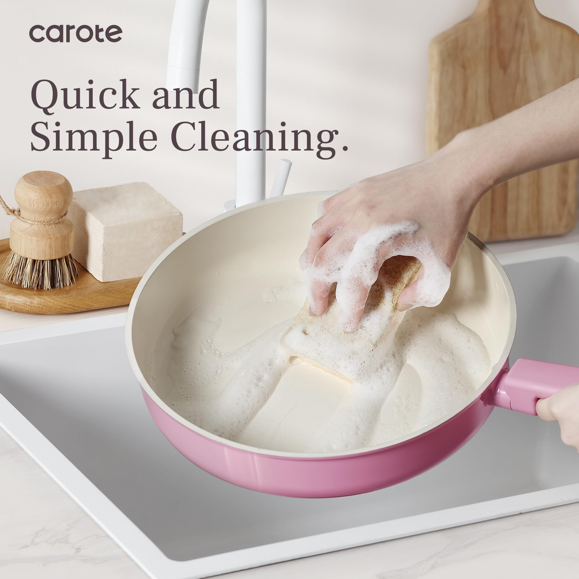 Ceramic Pots and Pans, Nonstick Cookware Set Kitchen Cooking Sets, 14pcs Induction Pot and Pan Non Stick