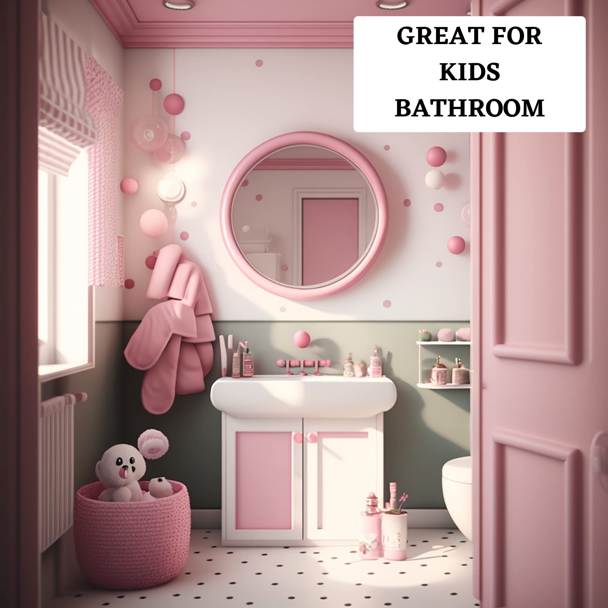 Pink Toilet Paper Roller Holder (7 Inch) - Plastic (Spring Loaded) Replacement Spindle Rod