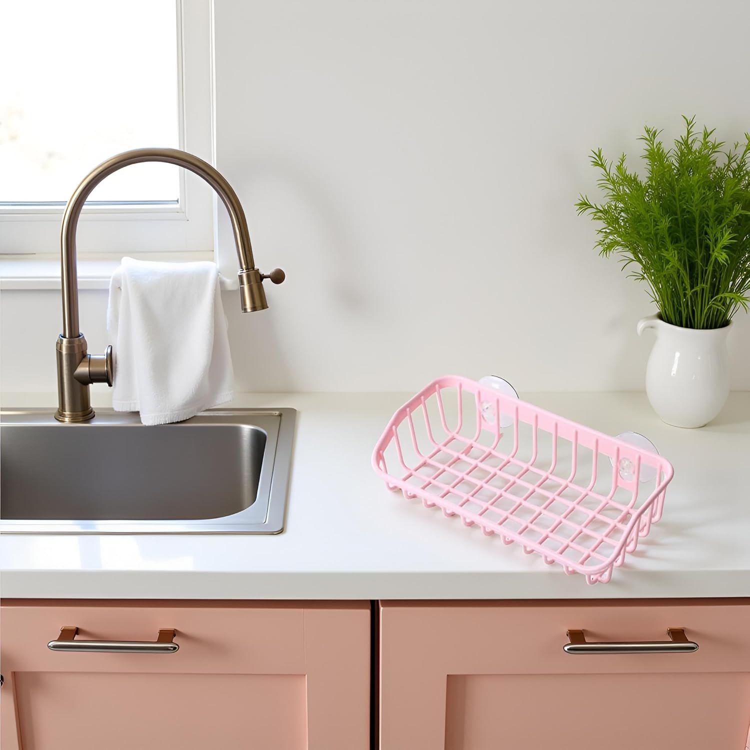 Multifunctional Drain Rack, Hanging Storage Rack Drain Rack Sink Shelf Suction Cup Organization