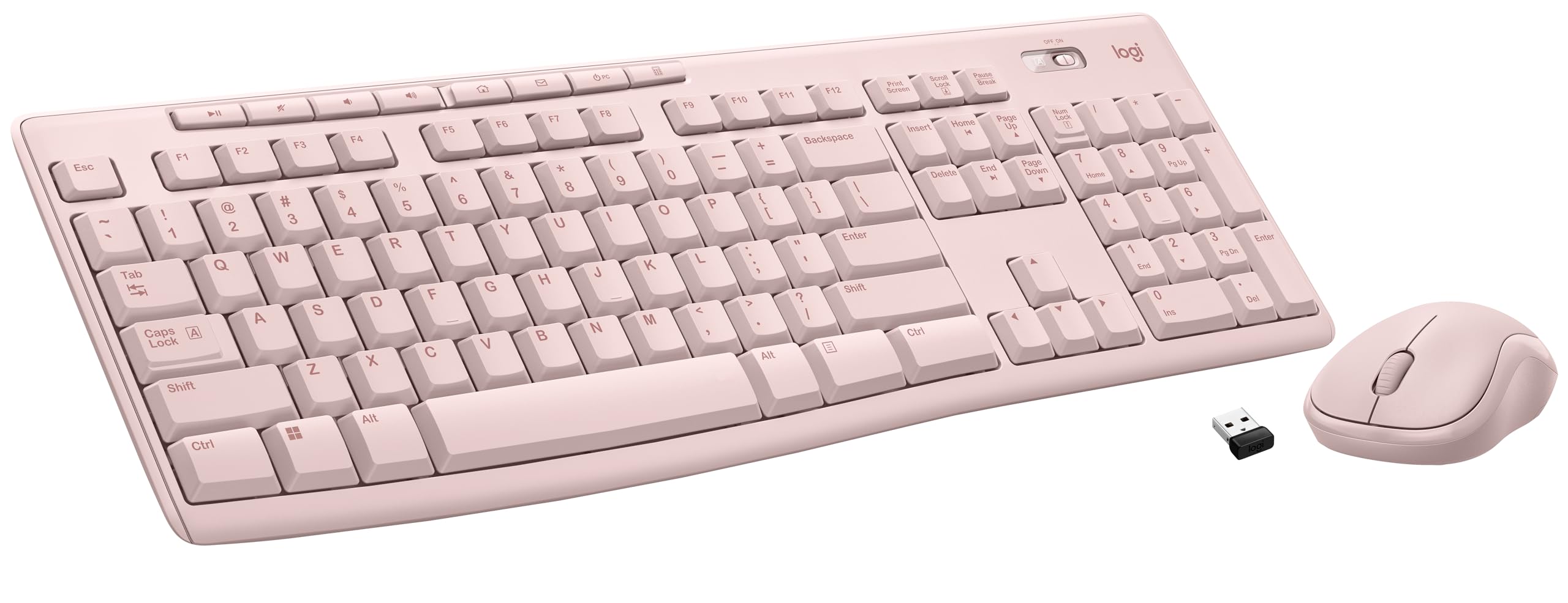 Rose Wireless Keyboard and Mouse Combo â€?2.4 GHz, Compact Mouse, 8 Multimedia Shortcuts, Long-Lasting 2-Year Battery, Compatible with Windows PC & Laptop