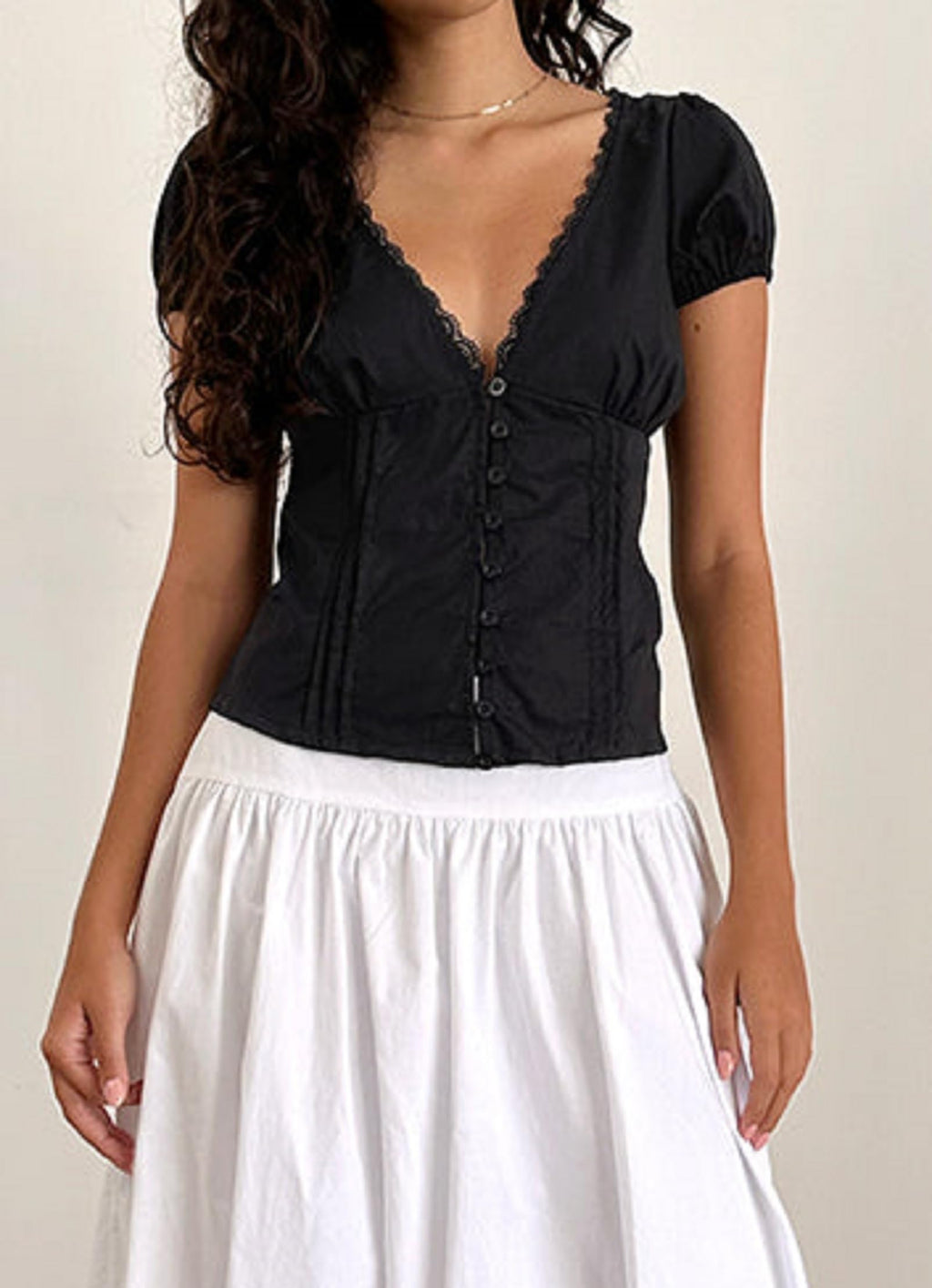 Y2K Short Sleeve Babydoll Tops for Women Cute Aesthetic U Neck Teen Girls Tshirt Ruffle Hem Patchwork Peplum Shirts