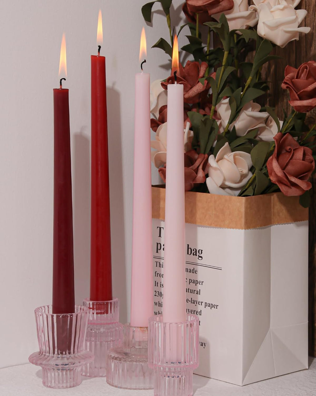 Taper Candles Unscented Smokeless Long Tall Tapered Candle for Candlesticks SticksHome Decor Dinner
