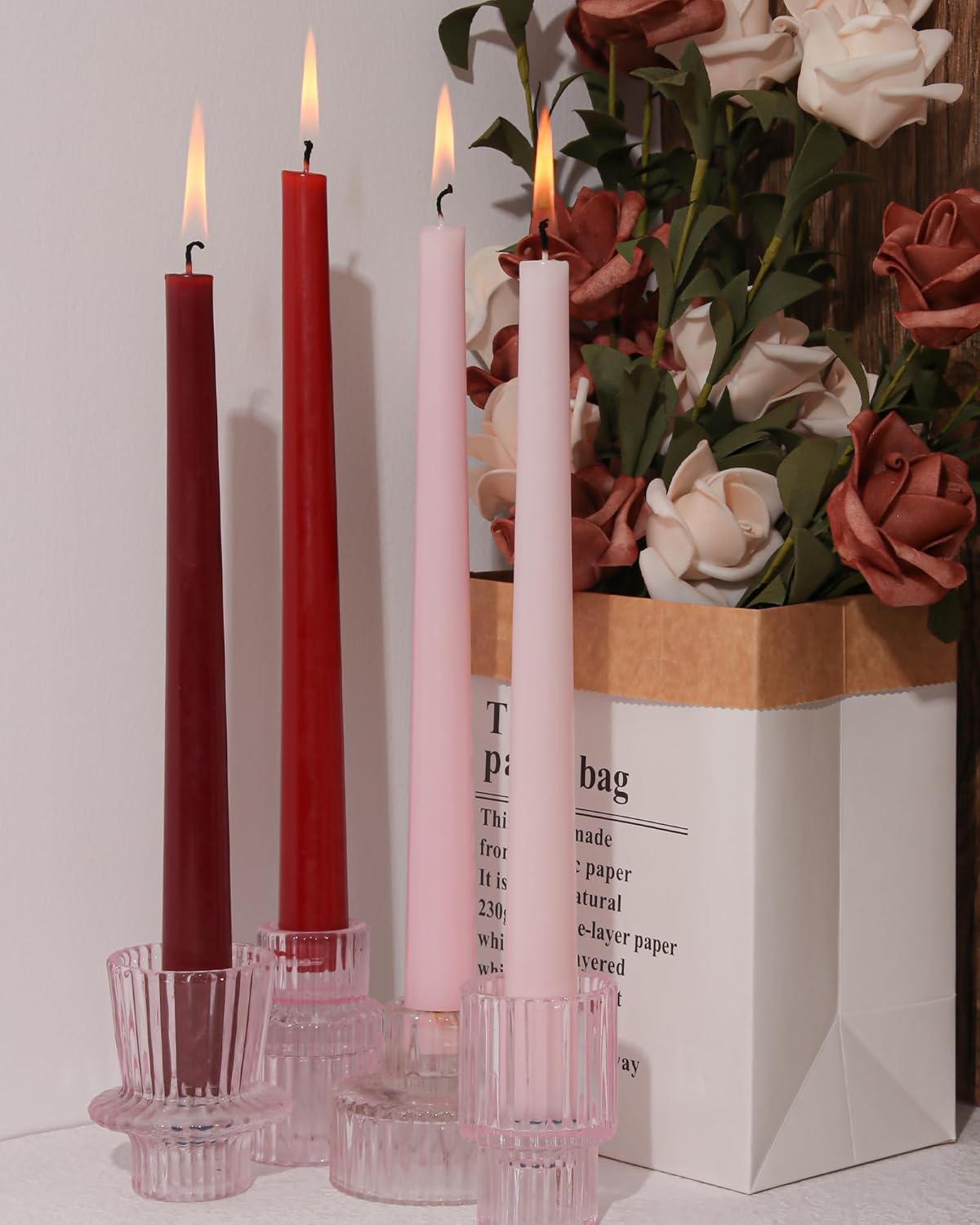 Taper Candles Unscented Smokeless Long Tall Tapered Candle for Candlesticks SticksHome Decor Dinner