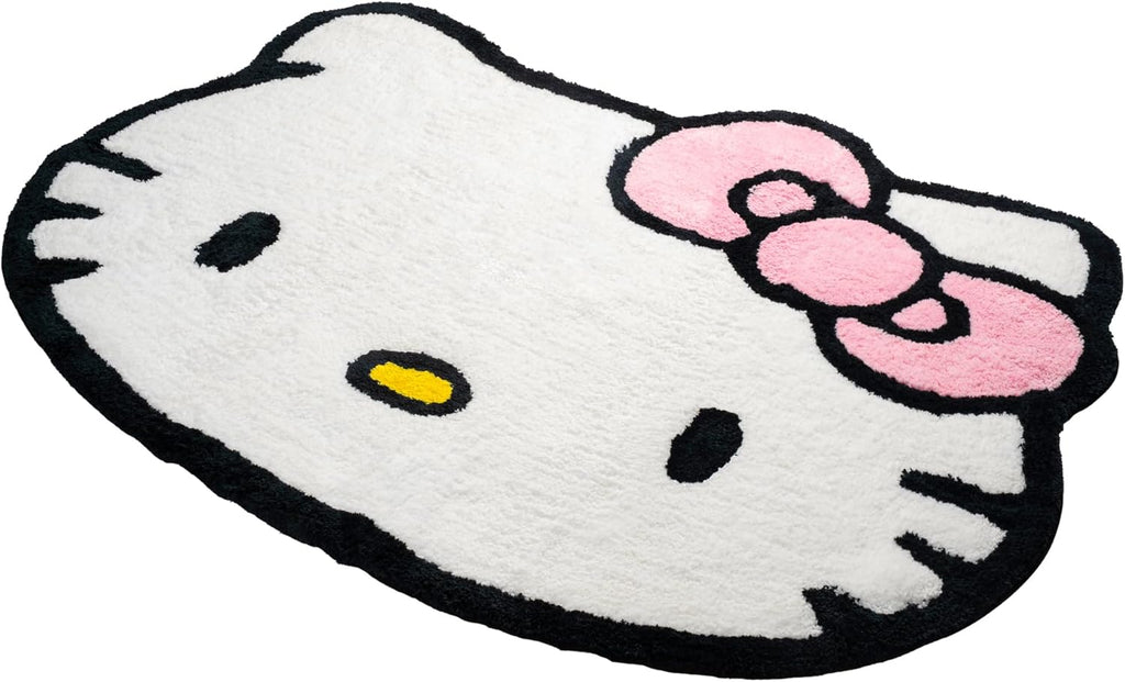 Hello Kitty Plush White Fluffy Accent Rug - 4 x 3 ft Area Rug for Bedroom or Living Room Decor