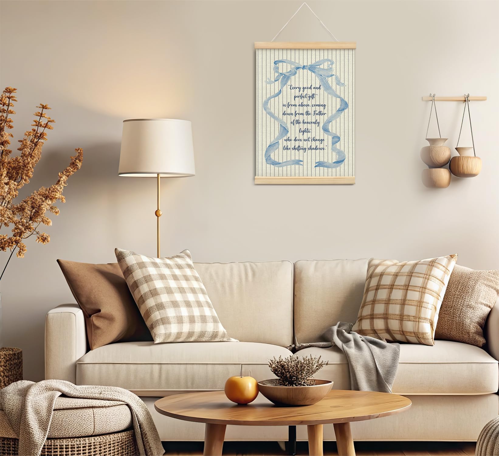 Trendy Bows Pink Coquette Scripture Wall Art Poster Hanger Frame, Christian Bible Verses Posters Wall Art Decor