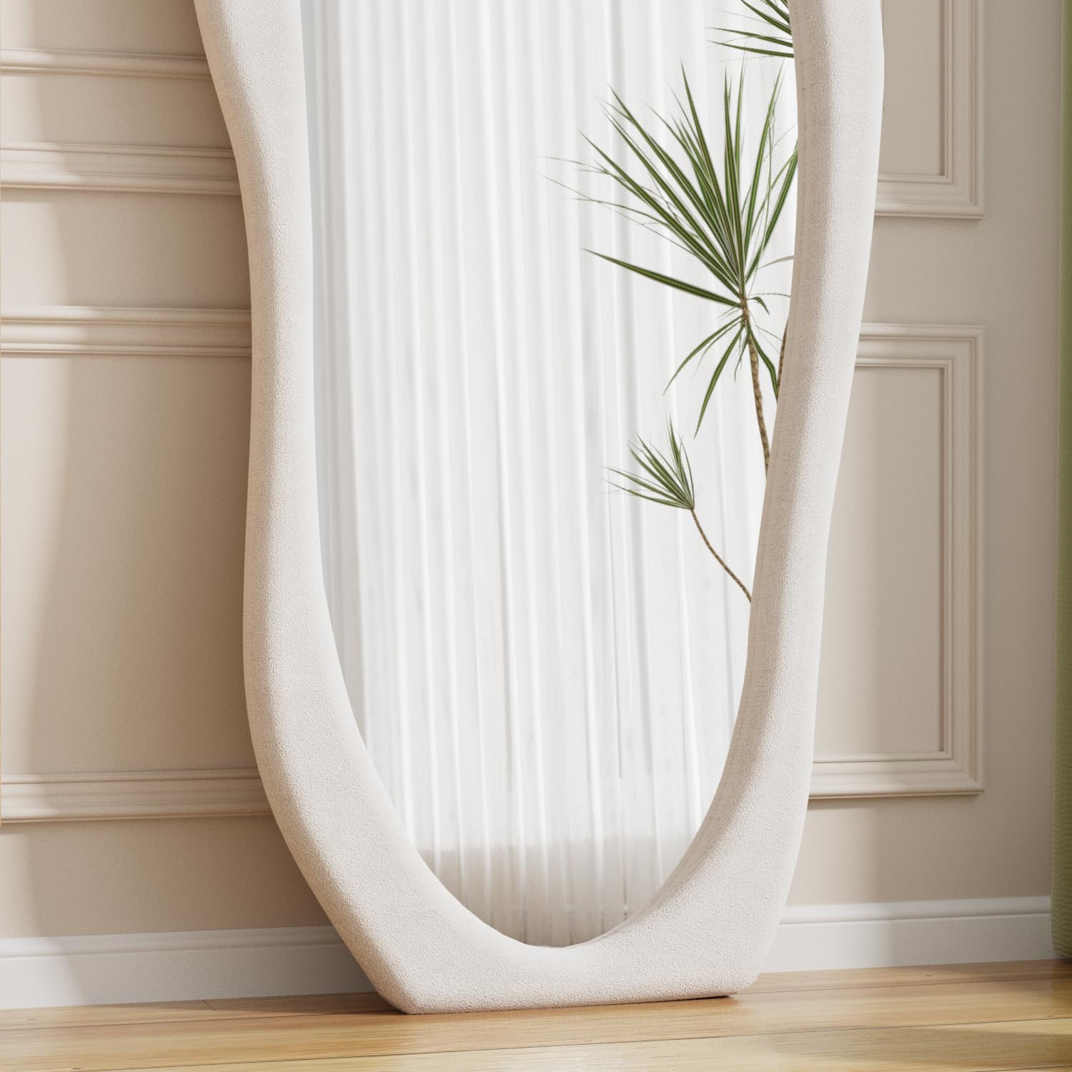 Large Floor Mirror with Stand, Freestanding Arched Mirror Full Length Hanging or Leaning, Wall Mounted Mirrors